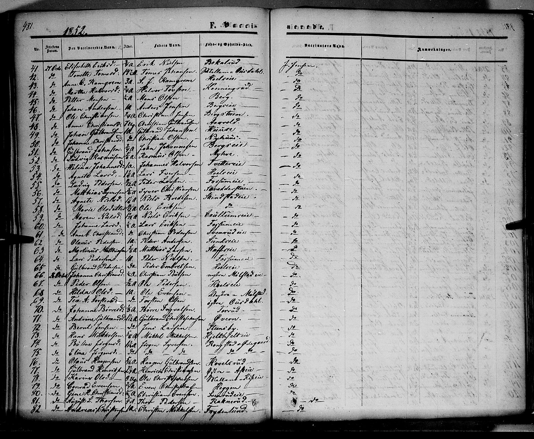 Nes prestekontor, Hedmark, SAH/PREST-020/K/Ka/L0004: Parish register (official) no. 4, 1852-1886, p. 481