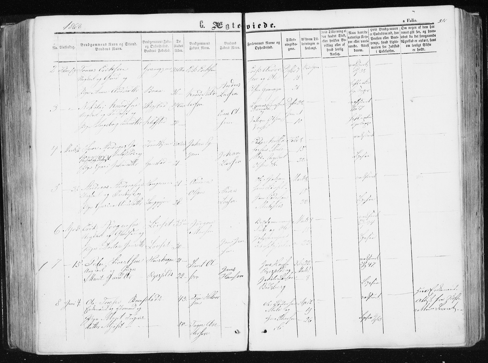 Ministerialprotokoller, klokkerbøker og fødselsregistre - Sør-Trøndelag, AV/SAT-A-1456/612/L0377: Parish register (official) no. 612A09, 1859-1877, p. 310