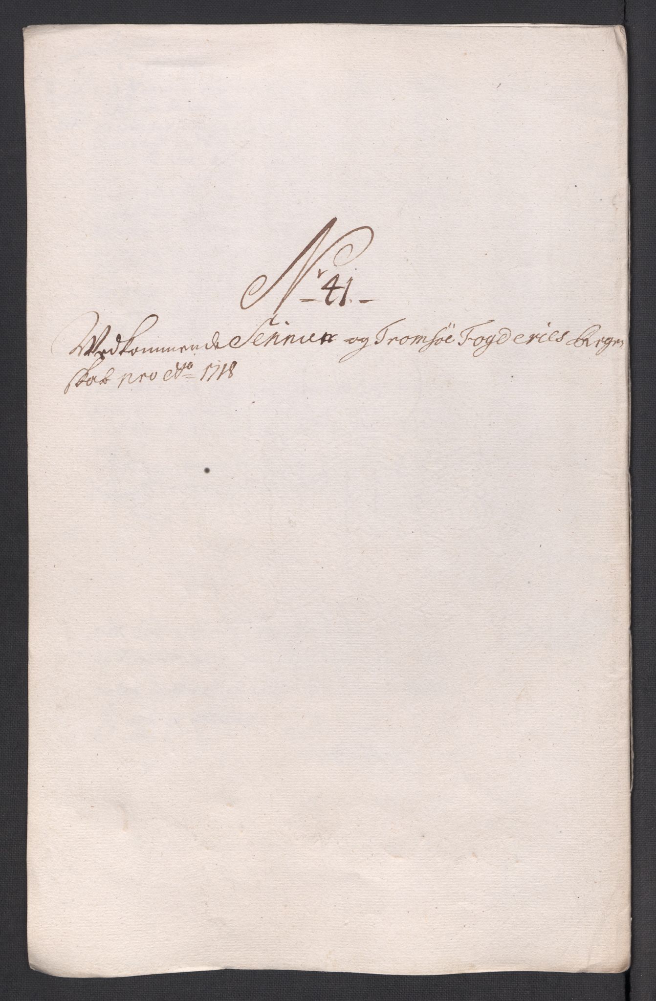 Rentekammeret inntil 1814, Reviderte regnskaper, Fogderegnskap, AV/RA-EA-4092/R68/L4764: Fogderegnskap Senja og Troms, 1718, p. 267