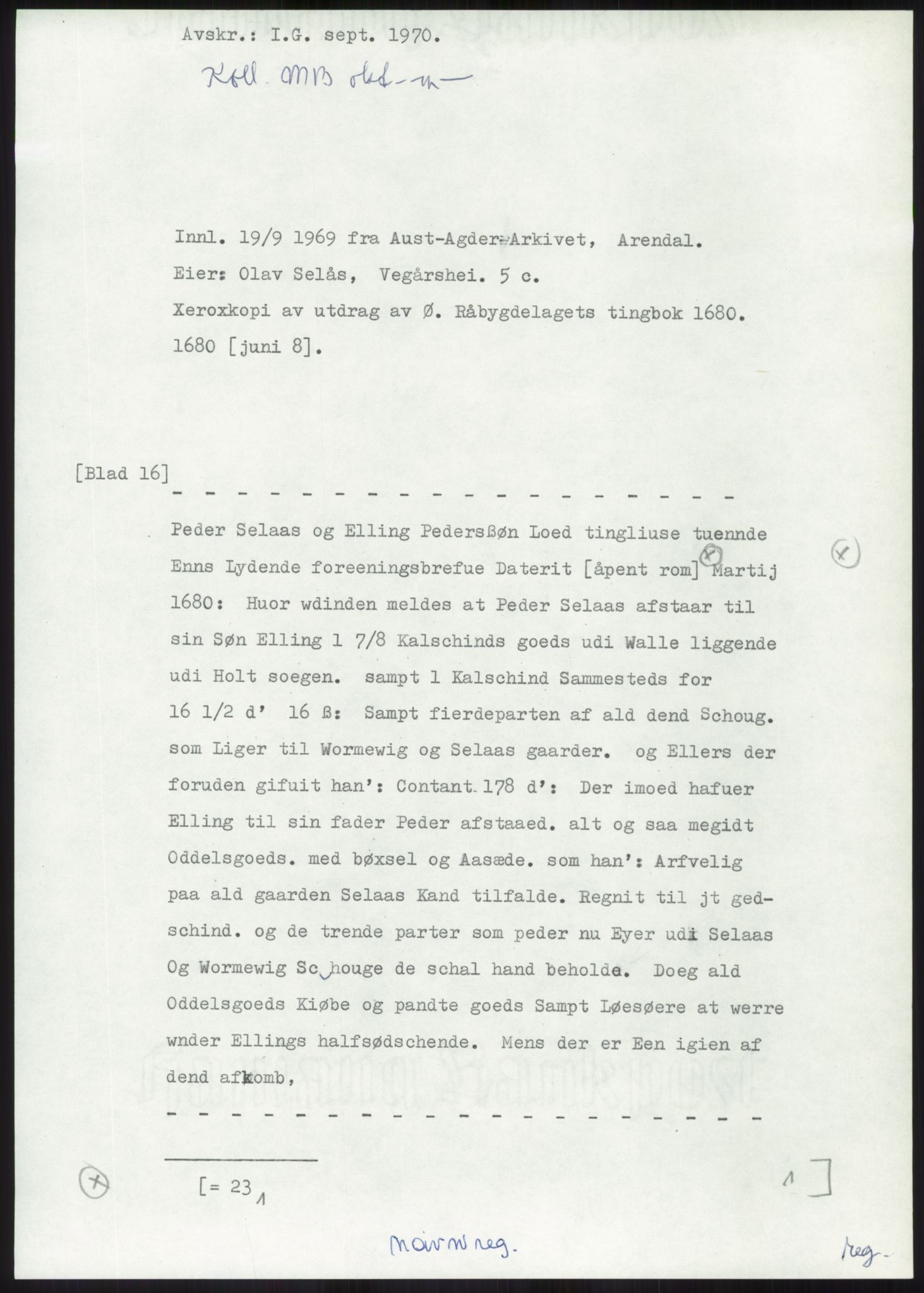 Samlinger til kildeutgivelse, Diplomavskriftsamlingen, AV/RA-EA-4053/H/Ha, p. 1972