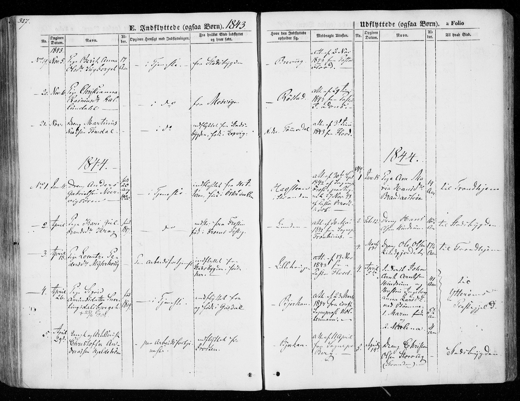 Ministerialprotokoller, klokkerbøker og fødselsregistre - Nord-Trøndelag, SAT/A-1458/701/L0007: Parish register (official) no. 701A07 /1, 1842-1854, p. 327