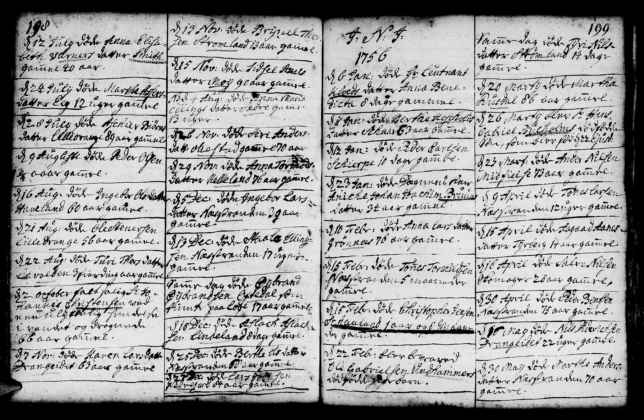 Lund sokneprestkontor, AV/SAST-A-101809/S06/L0002: Parish register (official) no. A 2, 1738-1760, p. 198-199