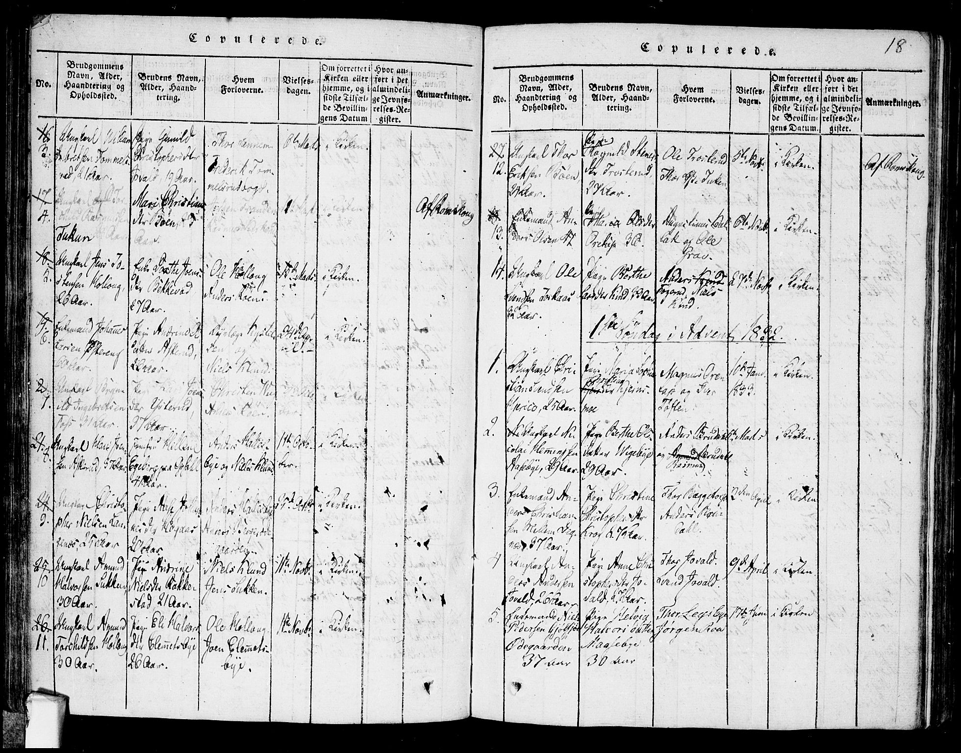 Rødenes prestekontor Kirkebøker, AV/SAO-A-2005/F/Fa/L0004: Parish register (official) no. I 4, 1814-1838, p. 18