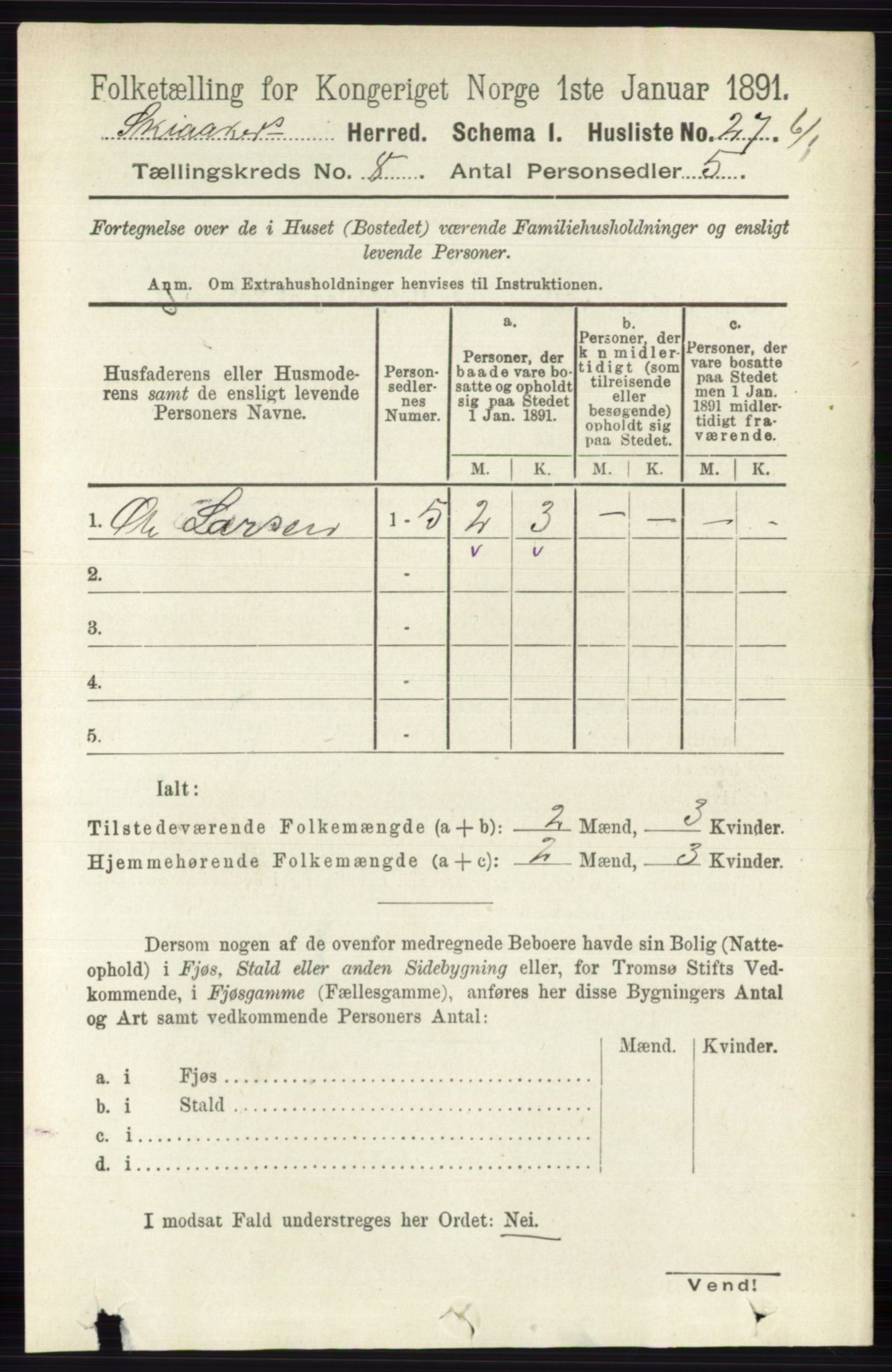 RA, 1891 census for 0513 Skjåk, 1891, p. 2629