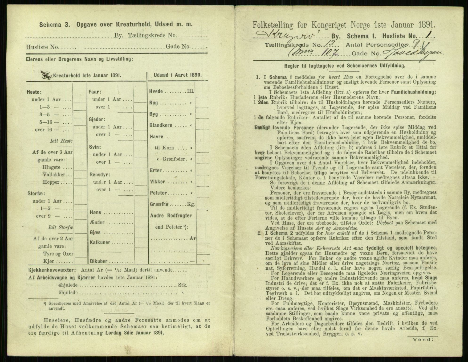 RA, 1891 census for 0801 Kragerø, 1891, p. 652