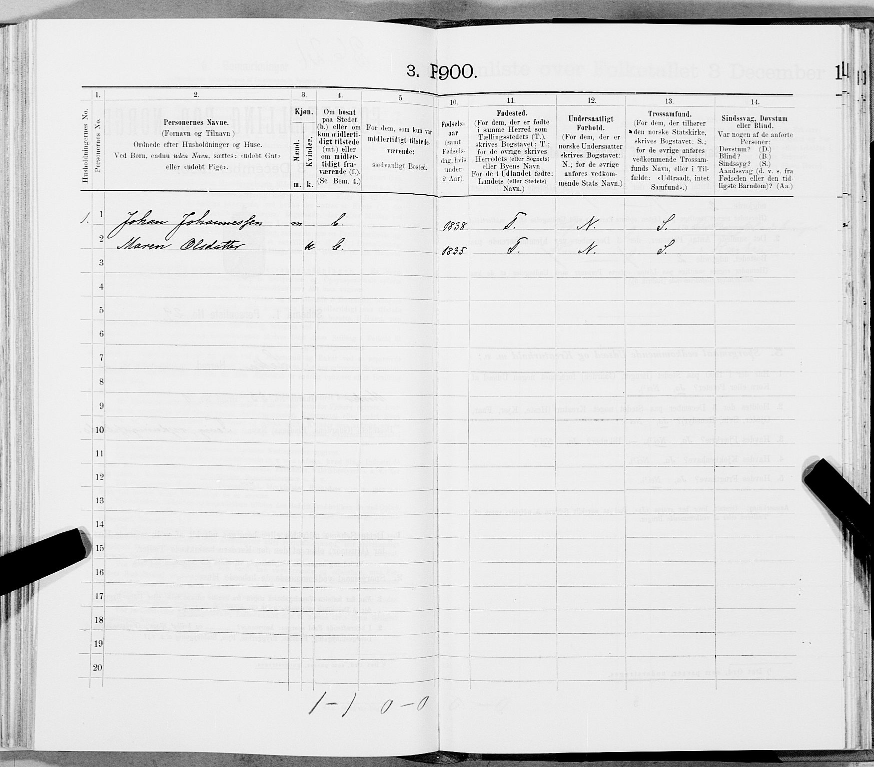 SAT, 1900 census for Leka, 1900, p. 809