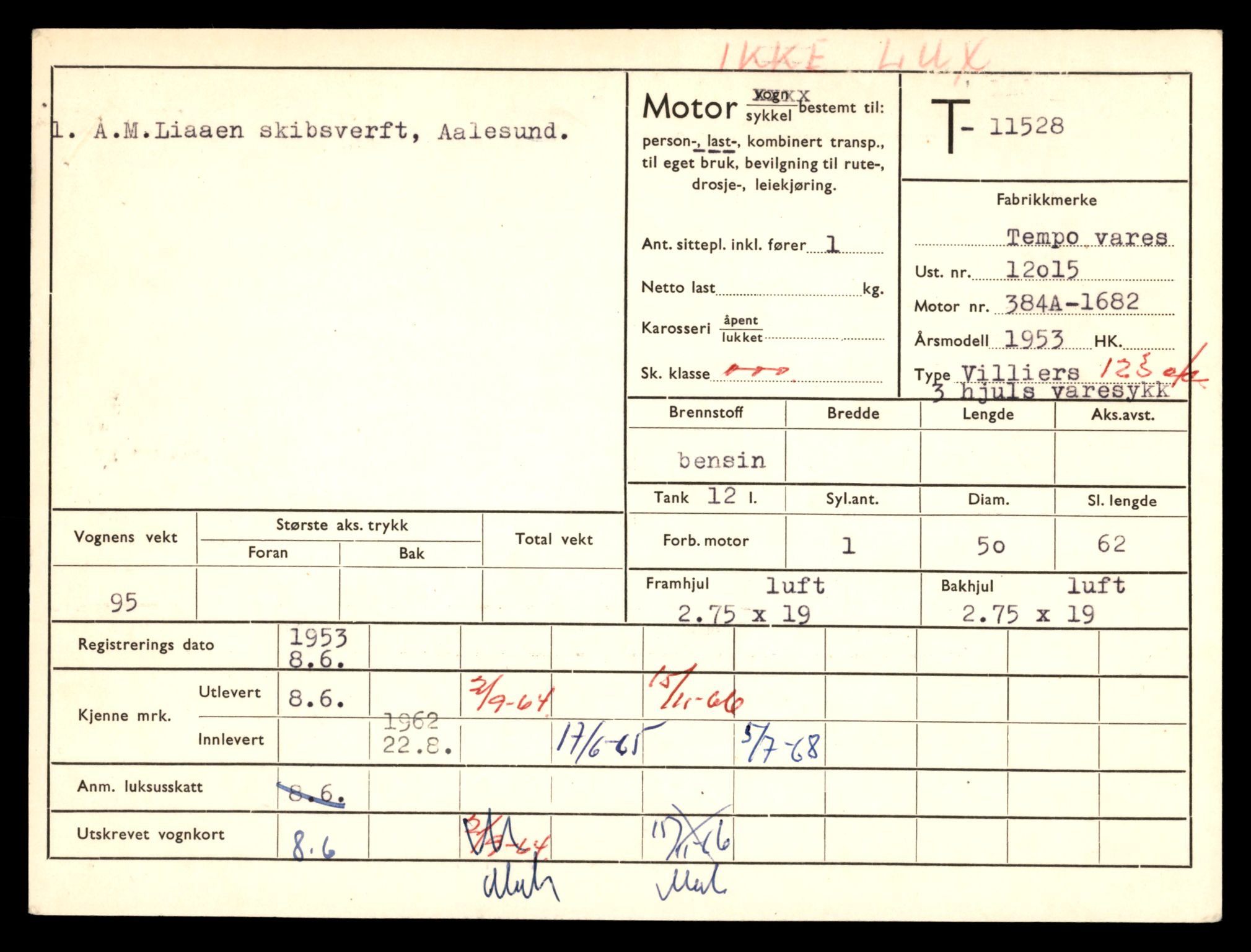 Møre og Romsdal vegkontor - Ålesund trafikkstasjon, SAT/A-4099/F/Fe/L0029: Registreringskort for kjøretøy T 11430 - T 11619, 1927-1998, p. 1773