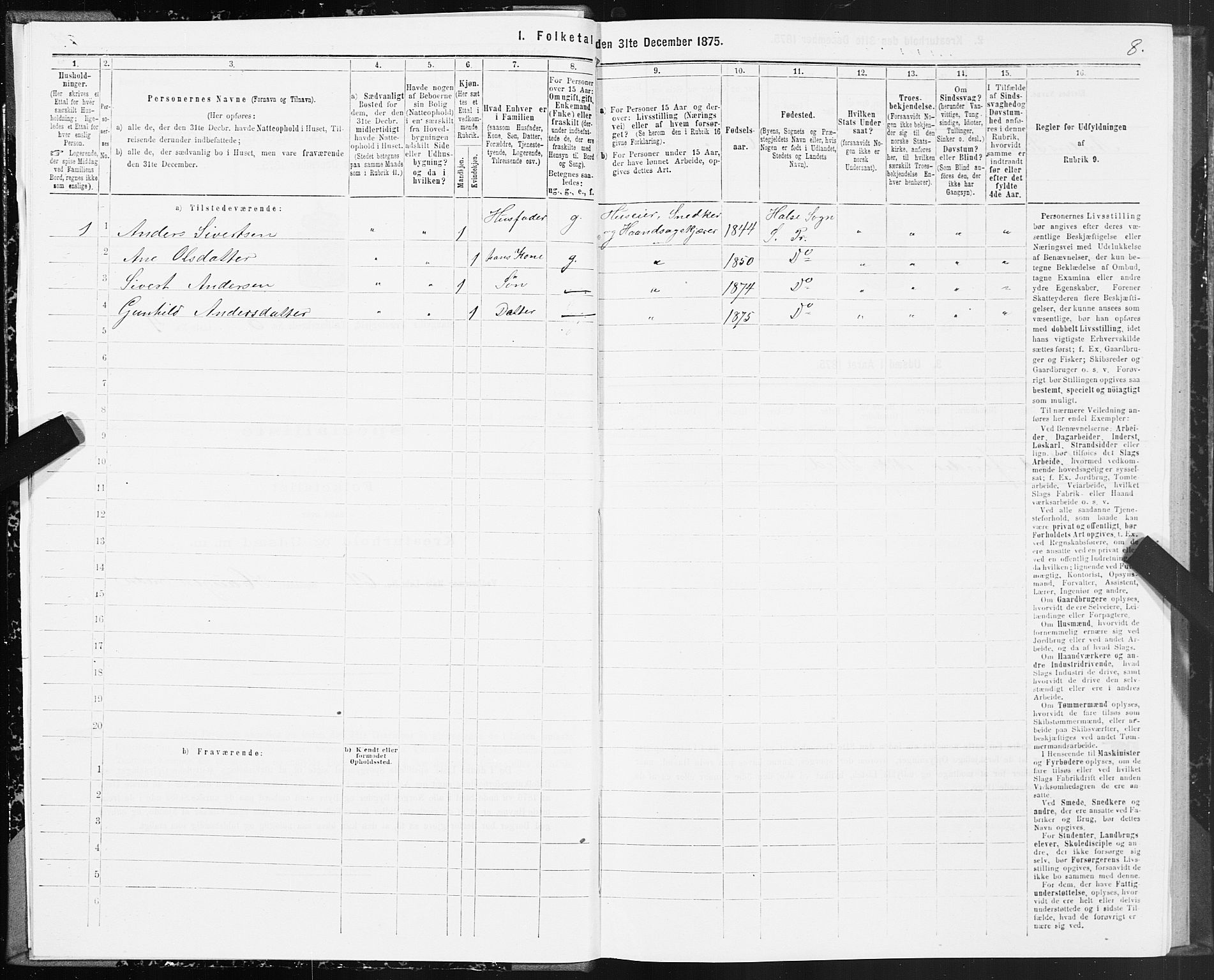 SAT, 1875 census for 1564P Stangvik, 1875, p. 4008