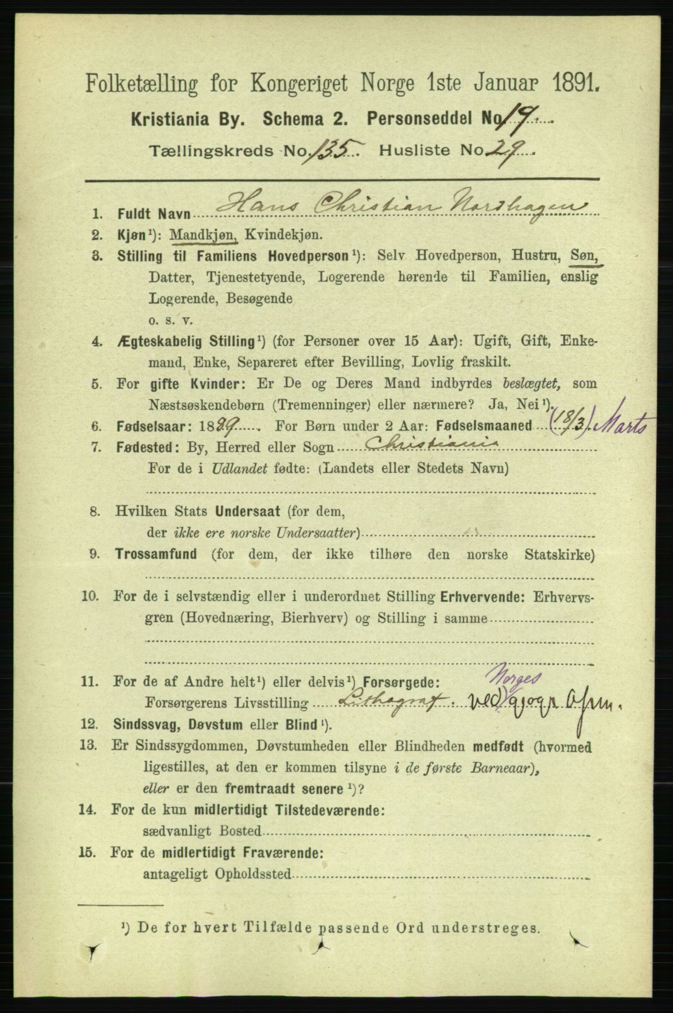 RA, 1891 census for 0301 Kristiania, 1891, p. 74920
