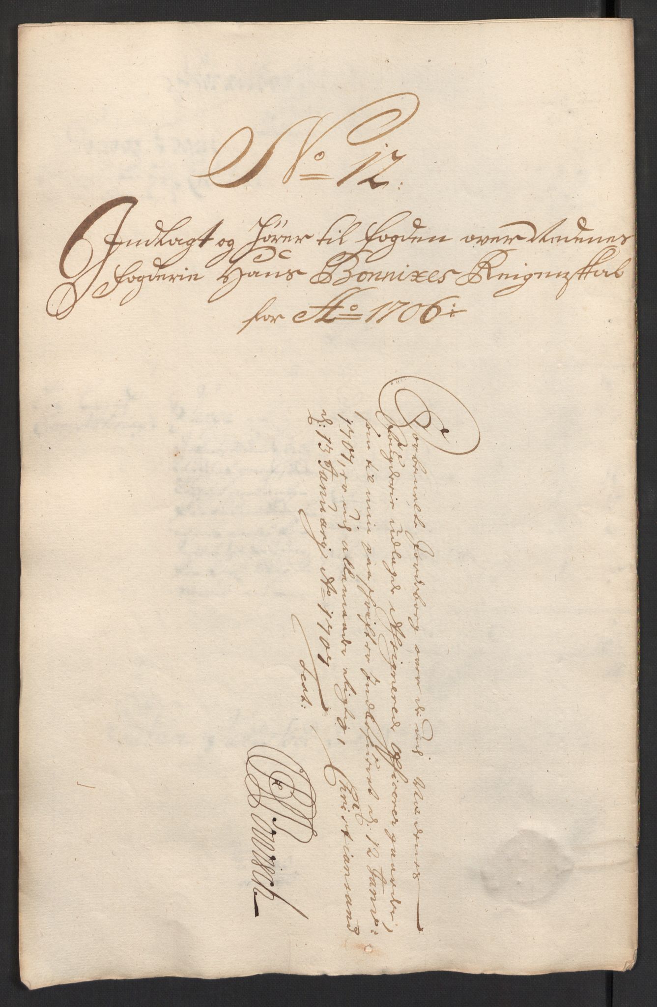 Rentekammeret inntil 1814, Reviderte regnskaper, Fogderegnskap, AV/RA-EA-4092/R39/L2318: Fogderegnskap Nedenes, 1706-1709, p. 61