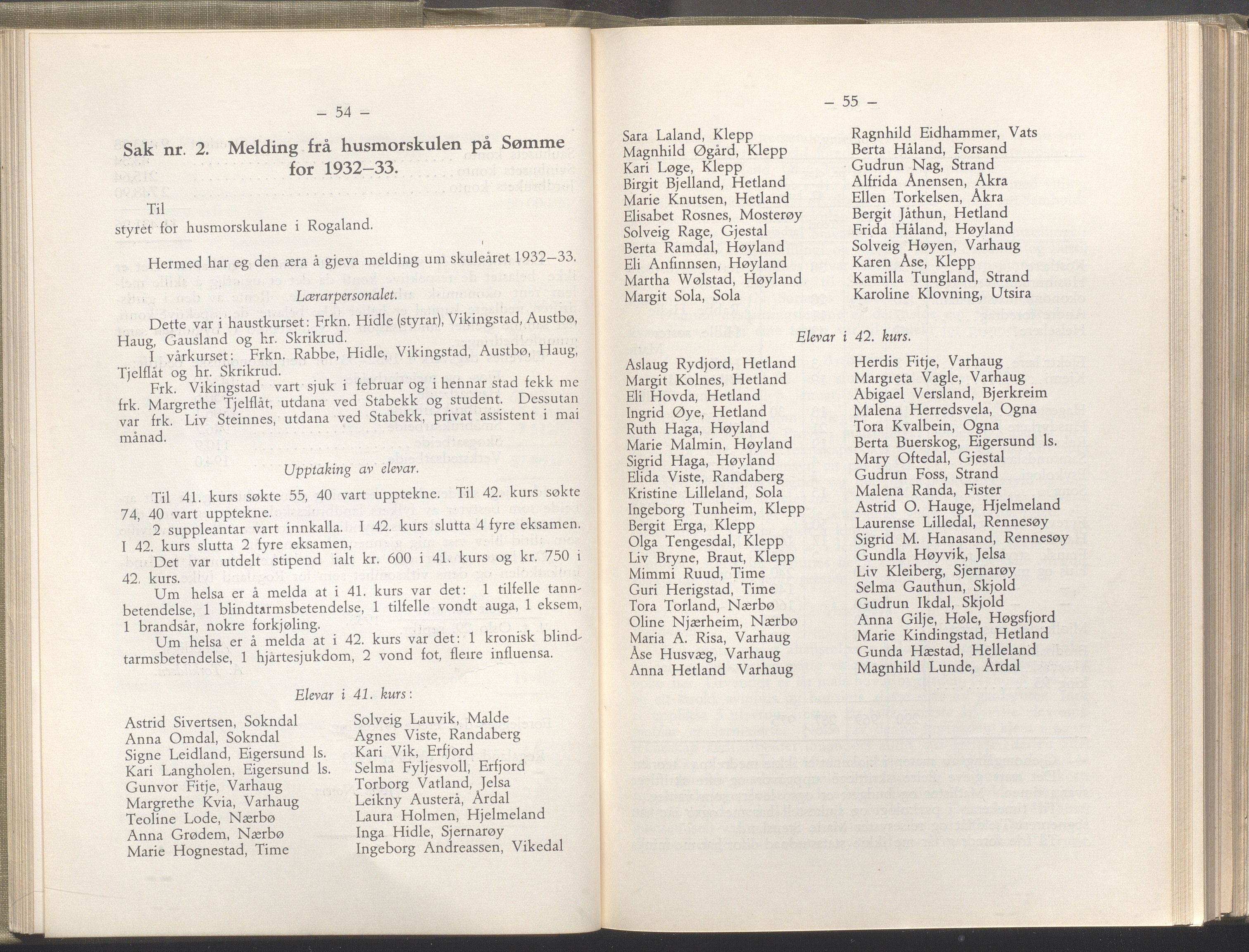 Rogaland fylkeskommune - Fylkesrådmannen , IKAR/A-900/A/Aa/Aaa/L0053: Møtebok , 1934, p. 54-55