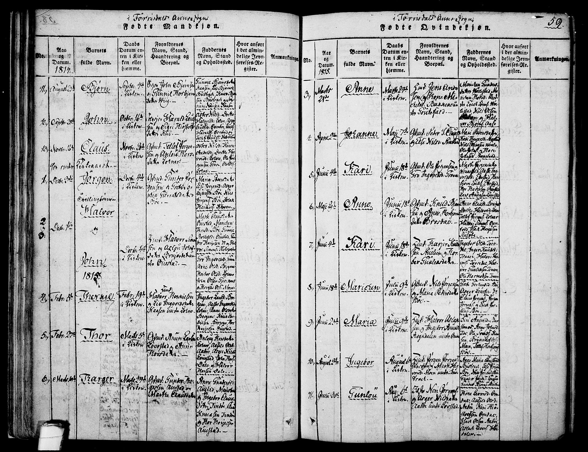Drangedal kirkebøker, SAKO/A-258/F/Fa/L0005: Parish register (official) no. 5 /2, 1814-1831, p. 59