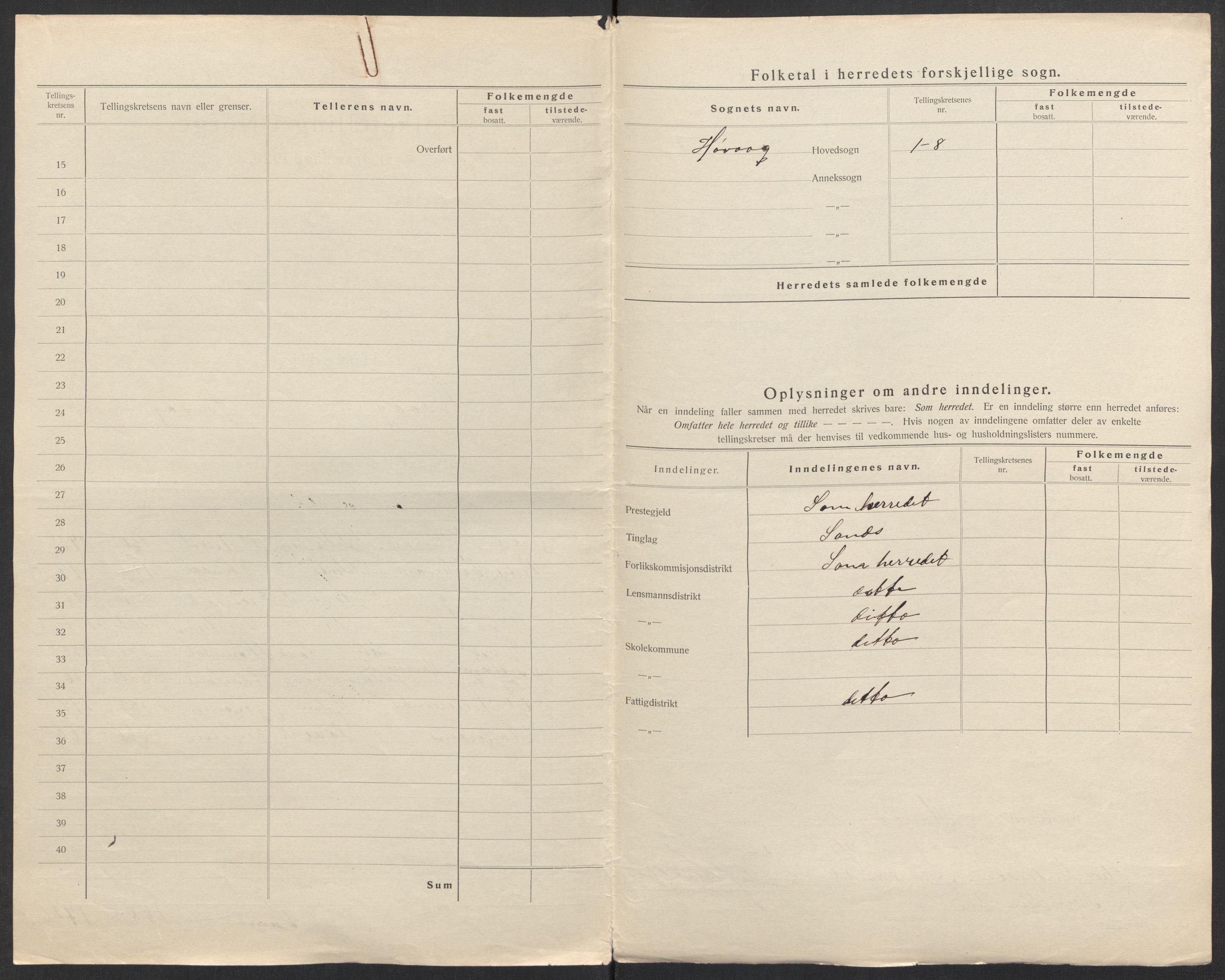 SAK, 1920 census for Høvåg, 1920, p. 4