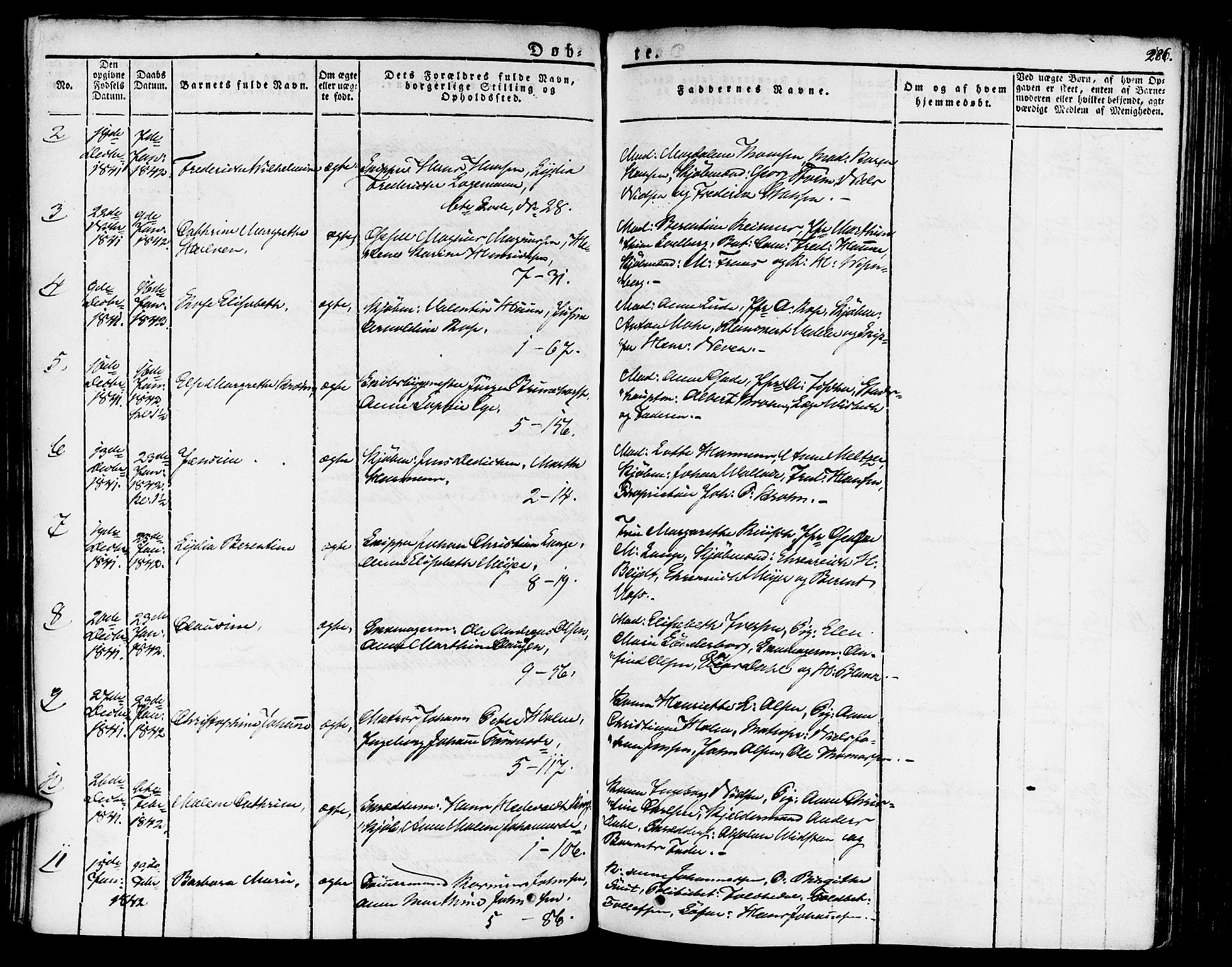 Nykirken Sokneprestembete, SAB/A-77101/H/Haa/L0012: Parish register (official) no. A 12, 1821-1844, p. 286