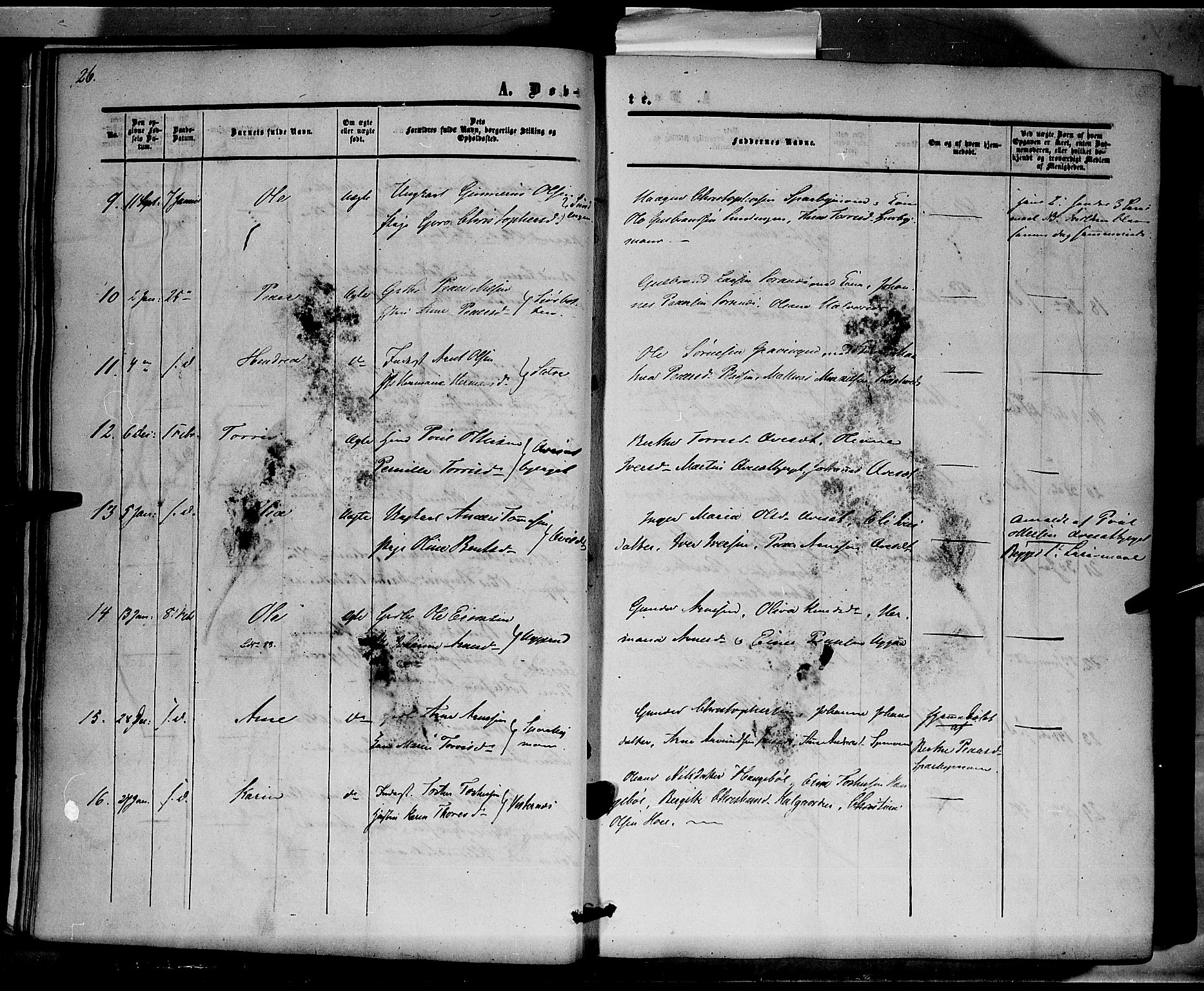 Hof prestekontor, AV/SAH-PREST-038/H/Ha/Haa/L0008: Parish register (official) no. 8, 1849-1861, p. 26