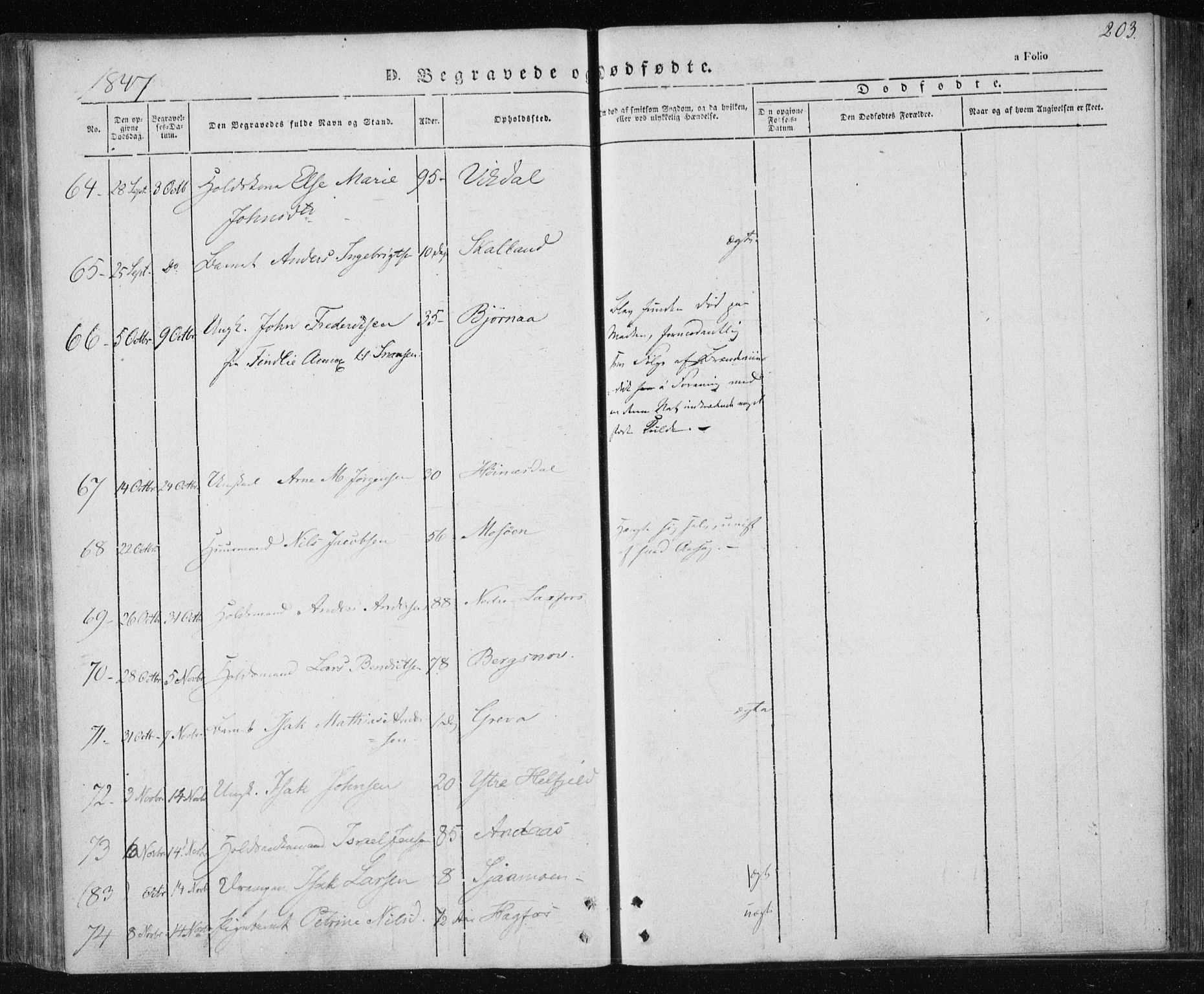 Ministerialprotokoller, klokkerbøker og fødselsregistre - Nordland, AV/SAT-A-1459/820/L0291: Parish register (official) no. 820A12, 1846-1854, p. 203