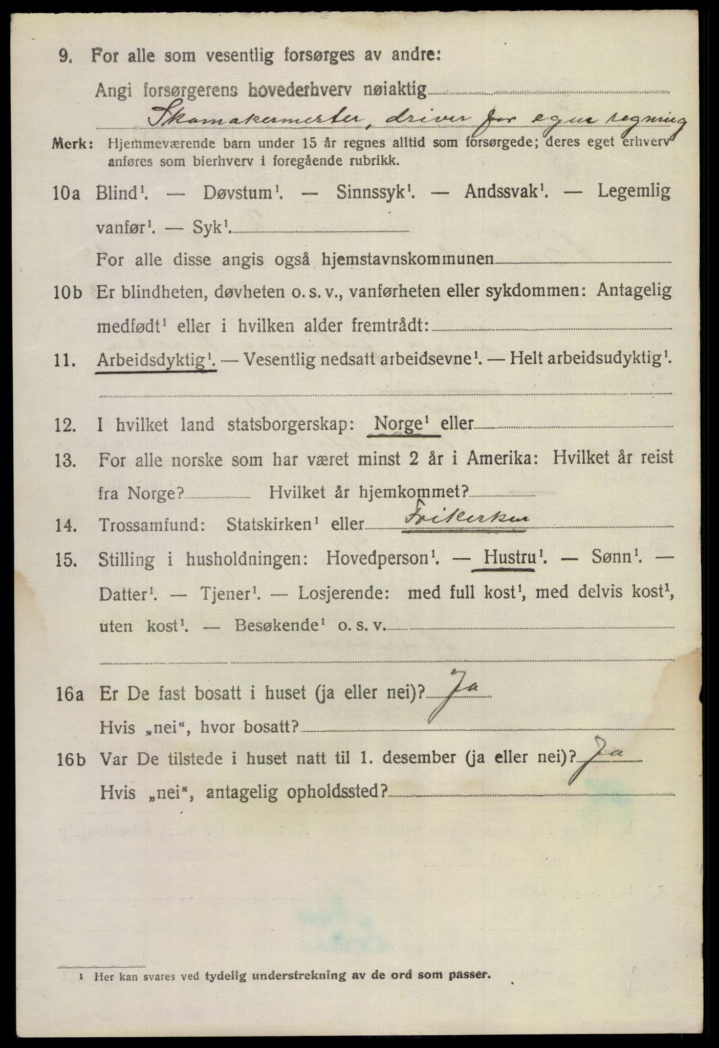 SAKO, 1920 census for Bamble, 1920, p. 9528