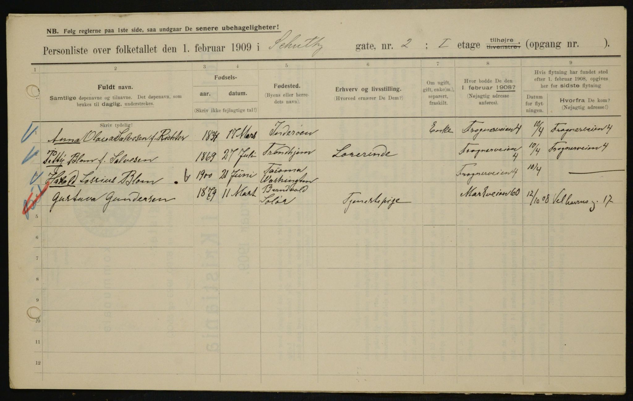 OBA, Municipal Census 1909 for Kristiania, 1909, p. 82281