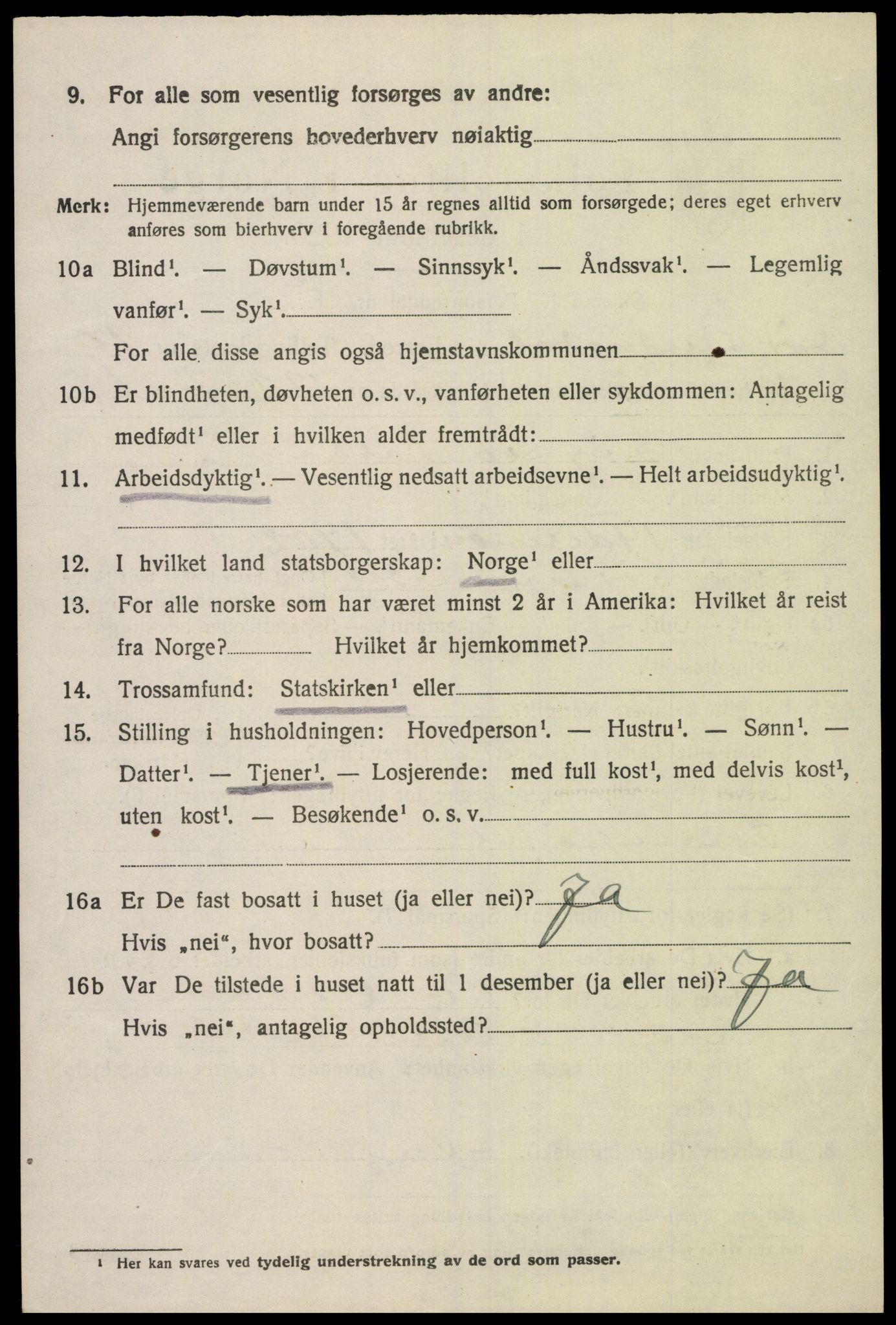 SAK, 1920 census for Sør-Audnedal, 1920, p. 4182