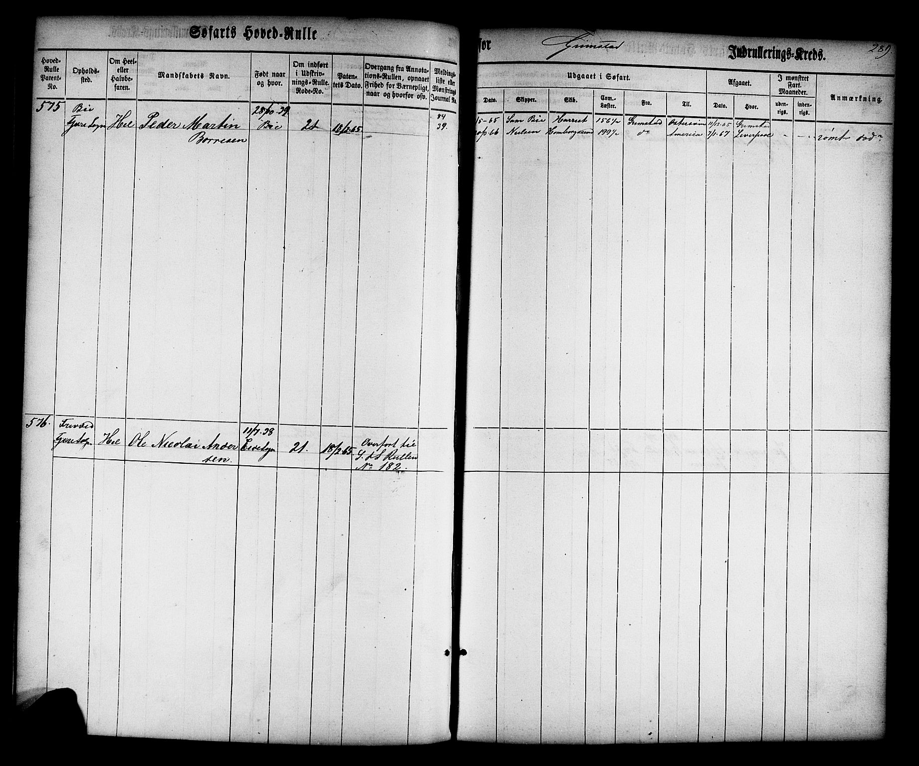 Grimstad mønstringskrets, AV/SAK-2031-0013/F/Fb/L0008: Hovedrulle nr 1-766, V-21, 1860-1869, p. 303