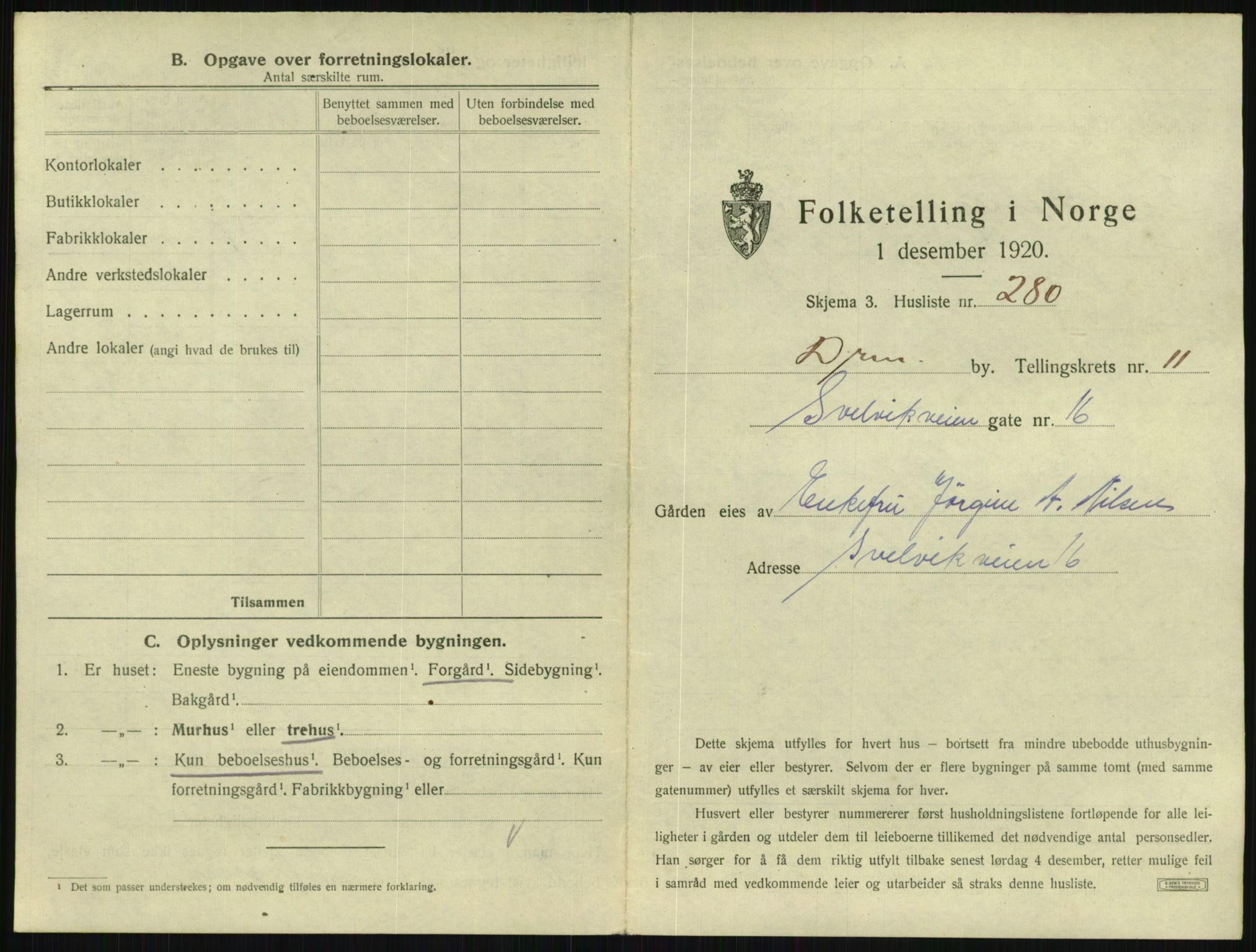 SAKO, 1920 census for Drammen, 1920, p. 5704