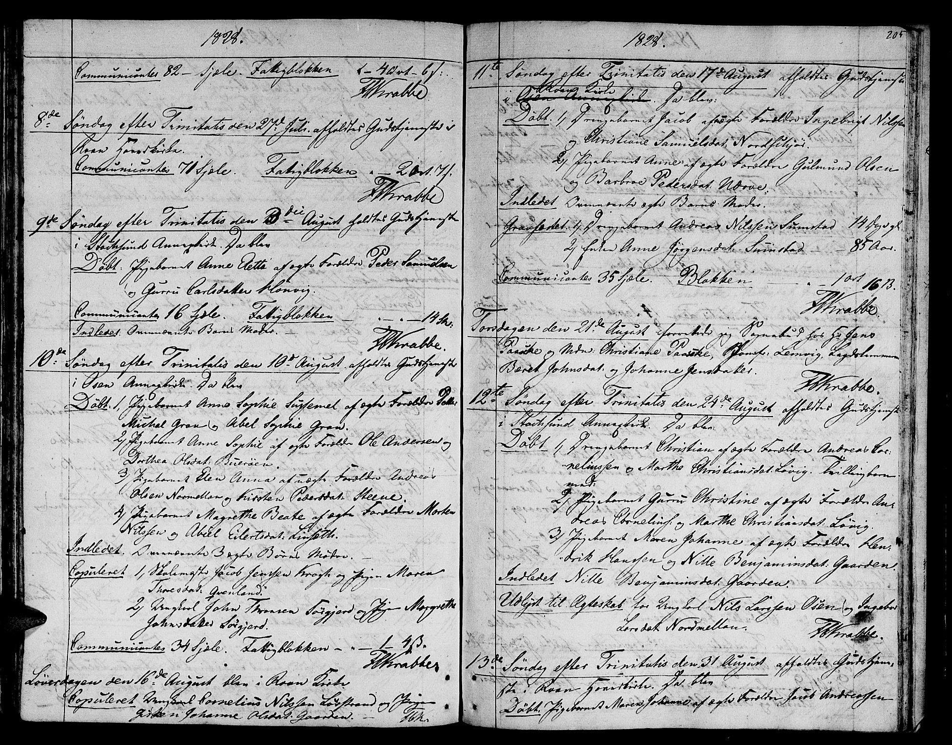 Ministerialprotokoller, klokkerbøker og fødselsregistre - Sør-Trøndelag, SAT/A-1456/657/L0701: Parish register (official) no. 657A02, 1802-1831, p. 205