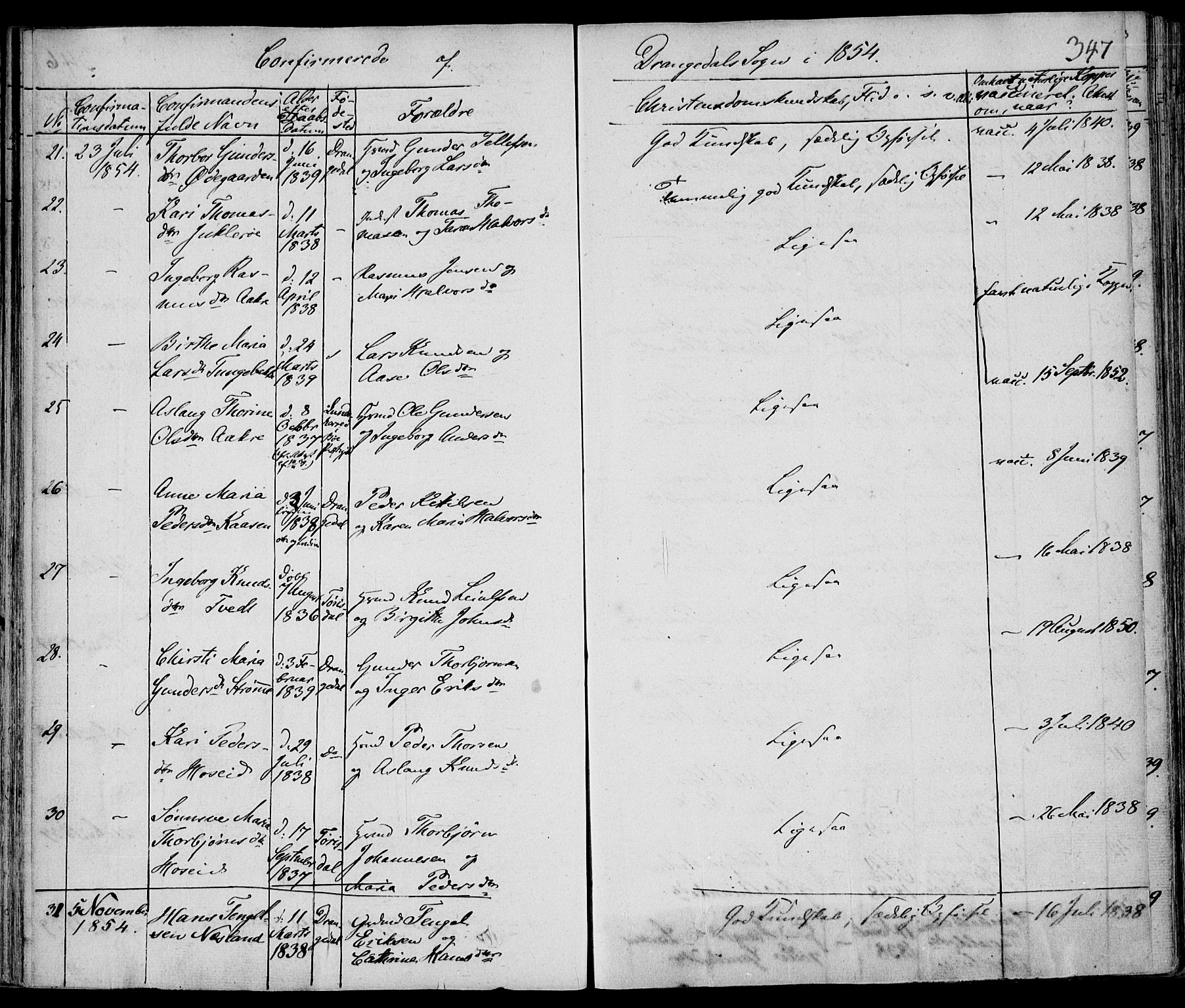 Drangedal kirkebøker, AV/SAKO-A-258/F/Fa/L0007a: Parish register (official) no. 7a, 1837-1856, p. 347