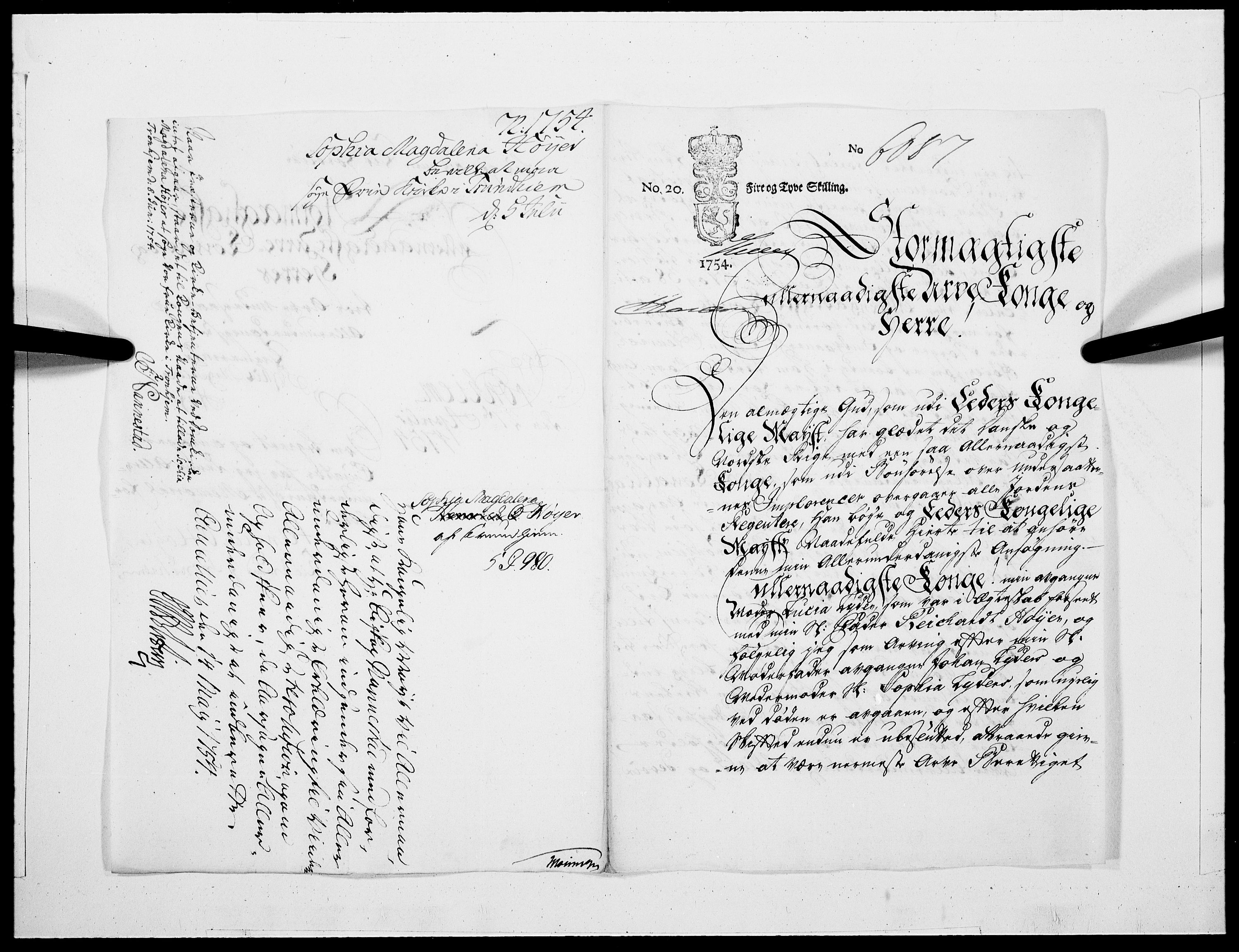 Danske Kanselli 1572-1799, AV/RA-EA-3023/F/Fc/Fcc/Fcca/L0167: Norske innlegg 1572-1799, 1754, p. 7