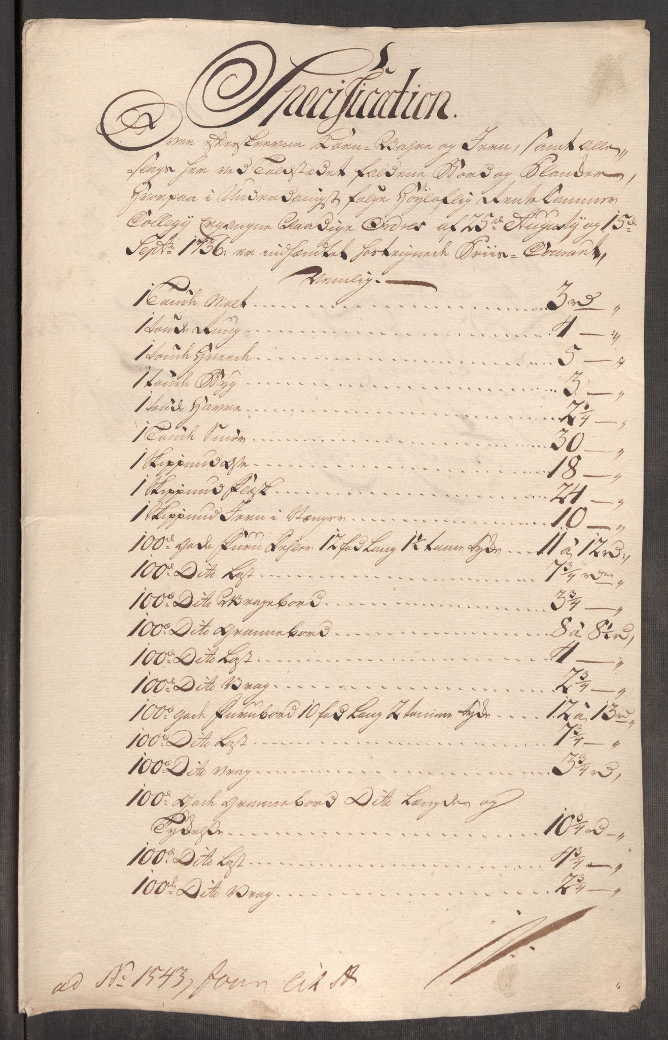 Rentekammeret inntil 1814, Realistisk ordnet avdeling, RA/EA-4070/Oe/L0002: [Ø1]: Priskuranter, 1740-1744, p. 452