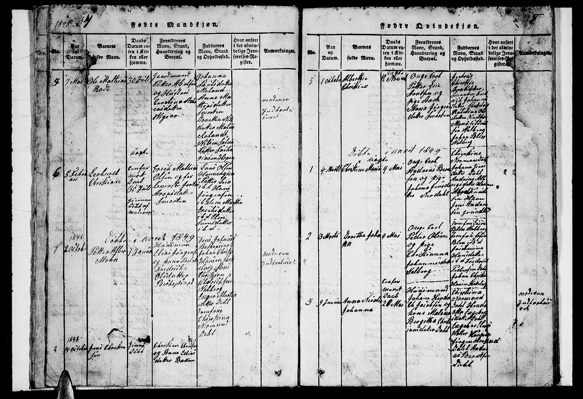 Ministerialprotokoller, klokkerbøker og fødselsregistre - Nordland, AV/SAT-A-1459/884/L1195: Parish register (copy) no. 884C01, 1837-1867, p. 34-35