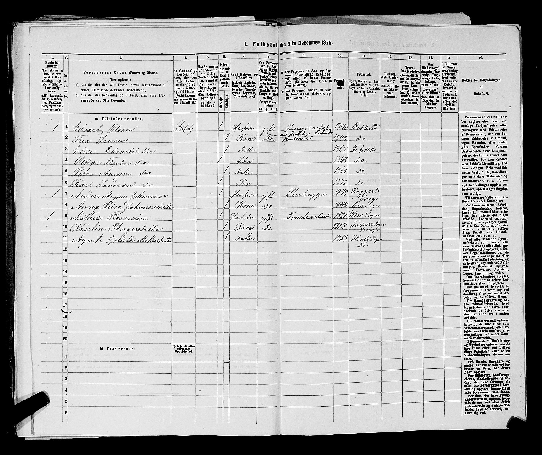 RA, 1875 census for 0132L Fredrikstad/Glemmen, 1875, p. 1257