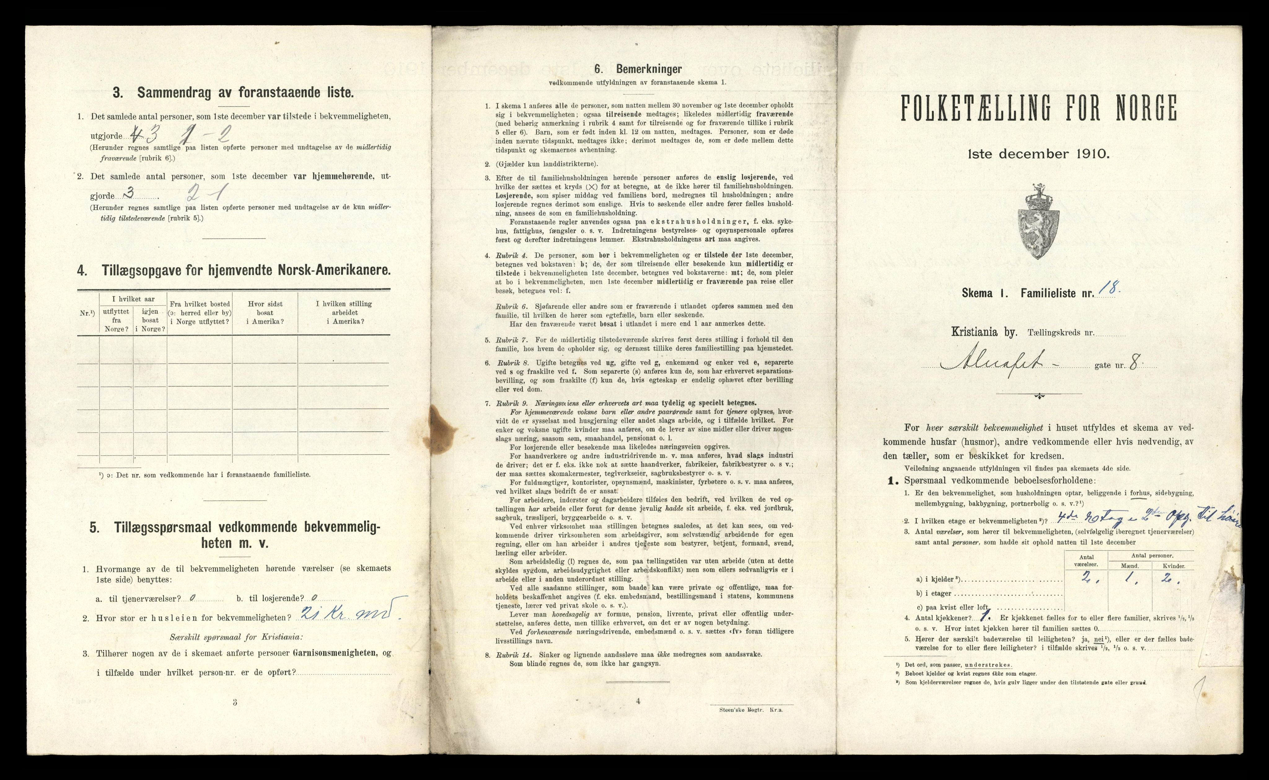 RA, 1910 census for Kristiania, 1910, p. 2299