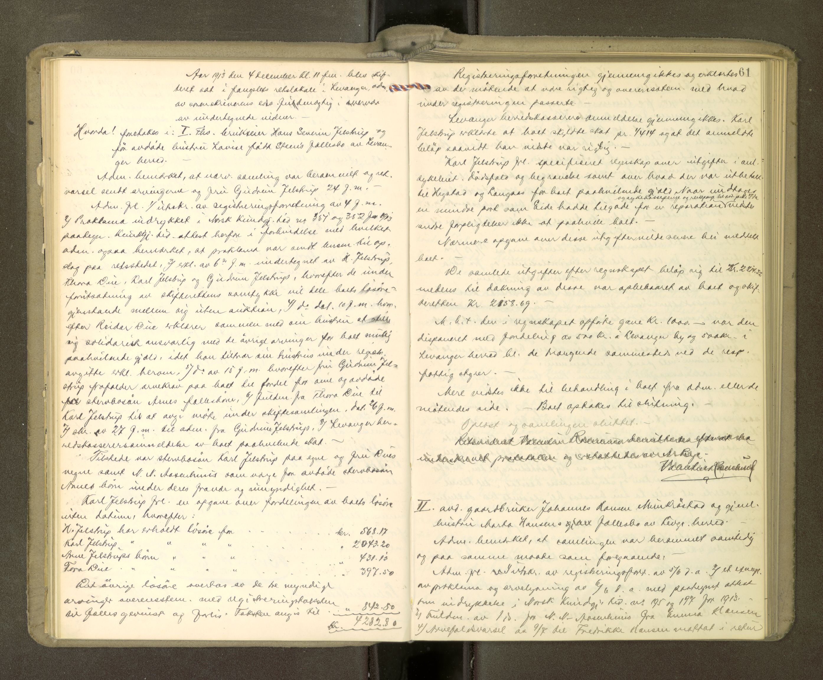 Stjør- og Verdal sorenskriveri, AV/SAT-A-4167/1/3/3B/L0012: Skifteforhandlingsprotokoll, 1912-1919, p. 61