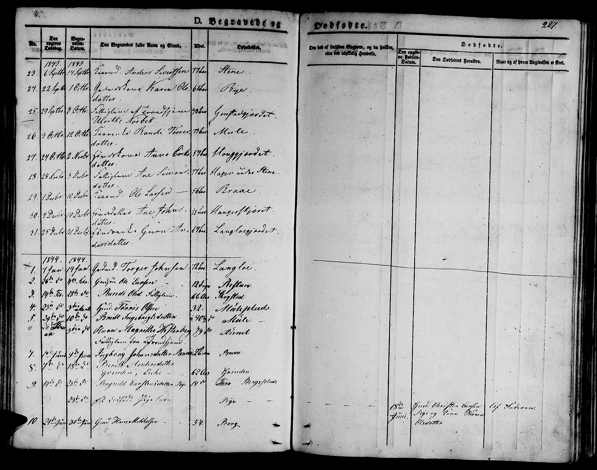 Ministerialprotokoller, klokkerbøker og fødselsregistre - Sør-Trøndelag, SAT/A-1456/612/L0374: Parish register (official) no. 612A07 /1, 1829-1845, p. 227