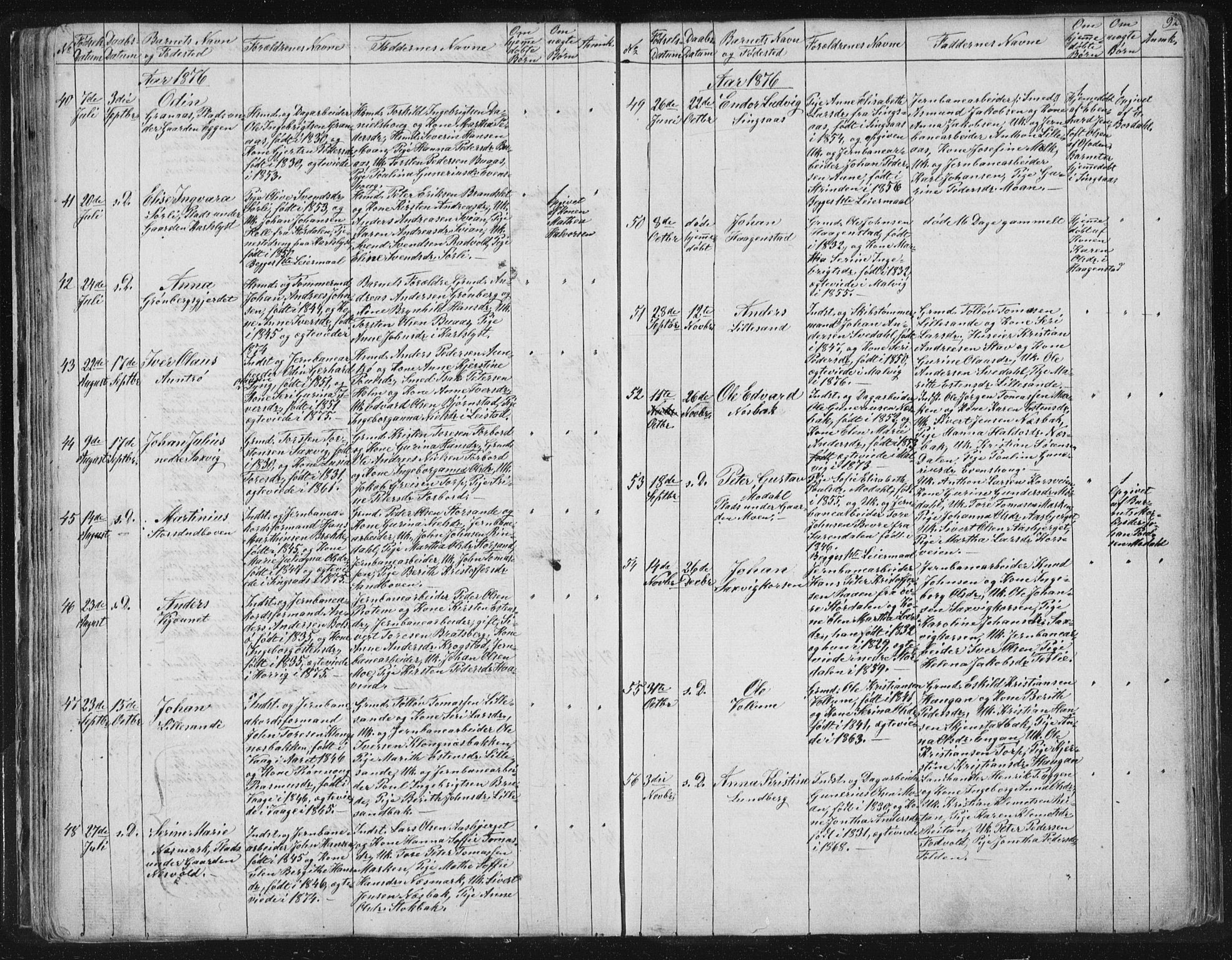 Ministerialprotokoller, klokkerbøker og fødselsregistre - Sør-Trøndelag, SAT/A-1456/616/L0406: Parish register (official) no. 616A03, 1843-1879, p. 92