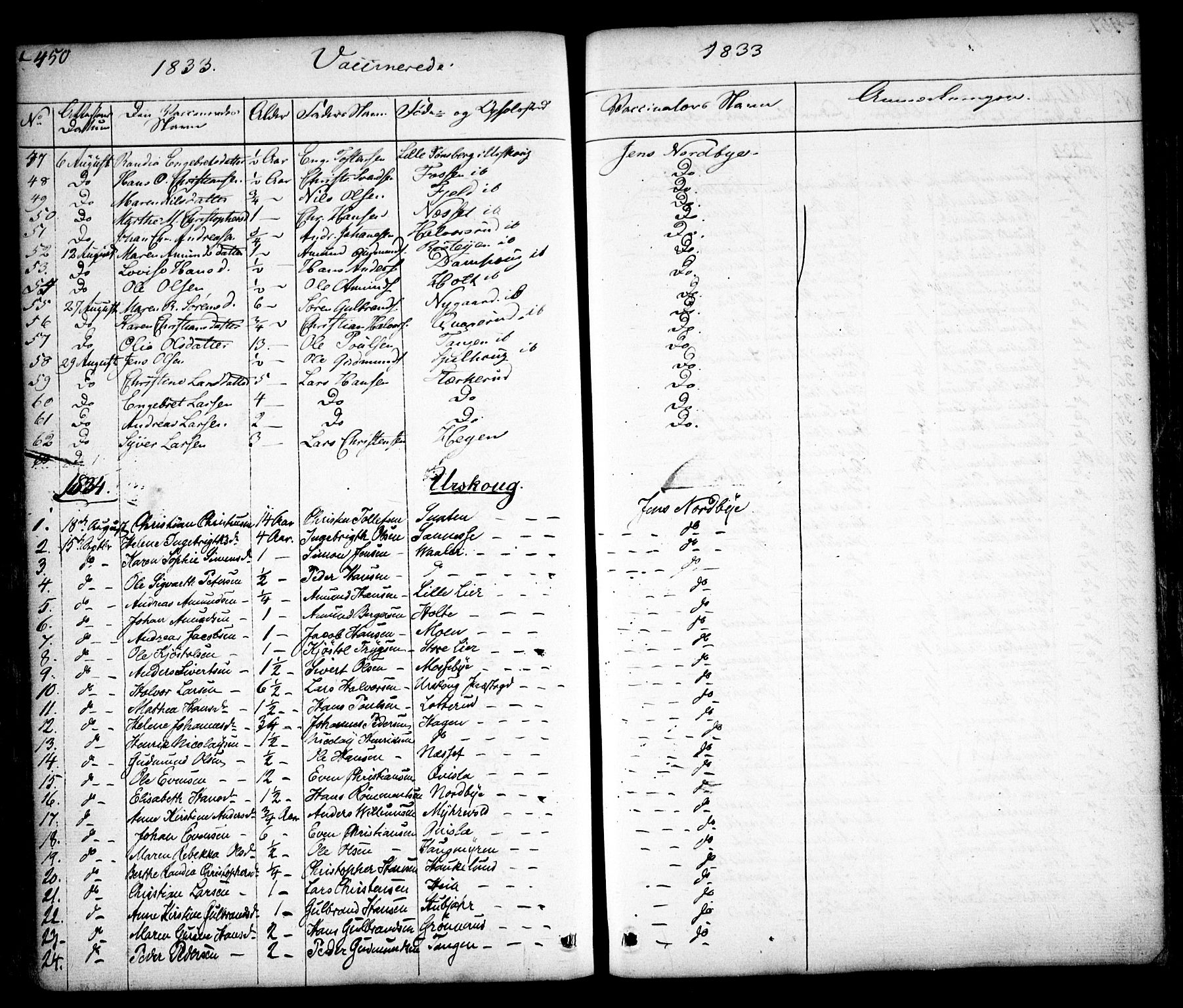 Aurskog prestekontor Kirkebøker, AV/SAO-A-10304a/F/Fa/L0006: Parish register (official) no. I 6, 1829-1853, p. 450