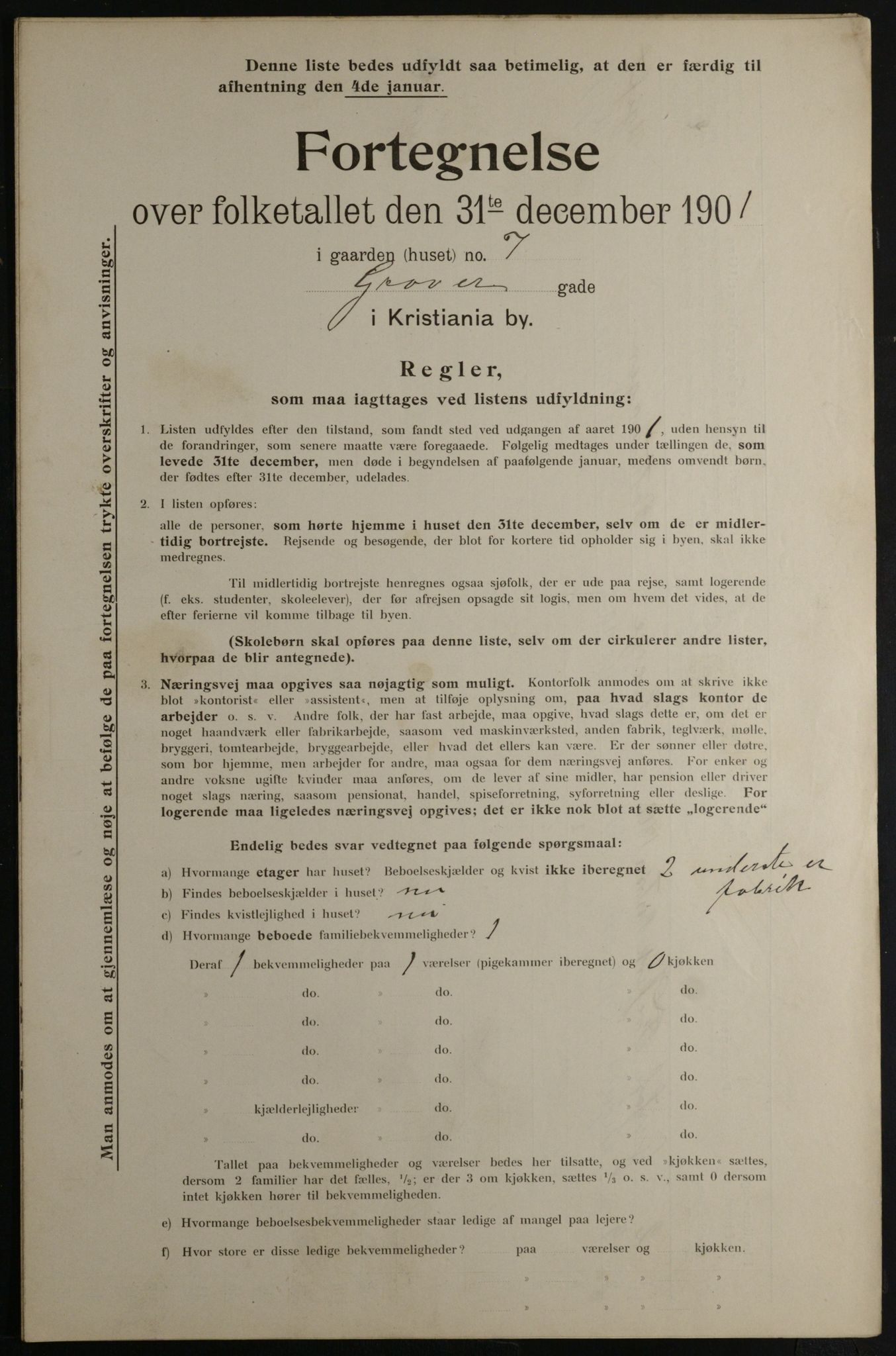 OBA, Municipal Census 1901 for Kristiania, 1901, p. 4734