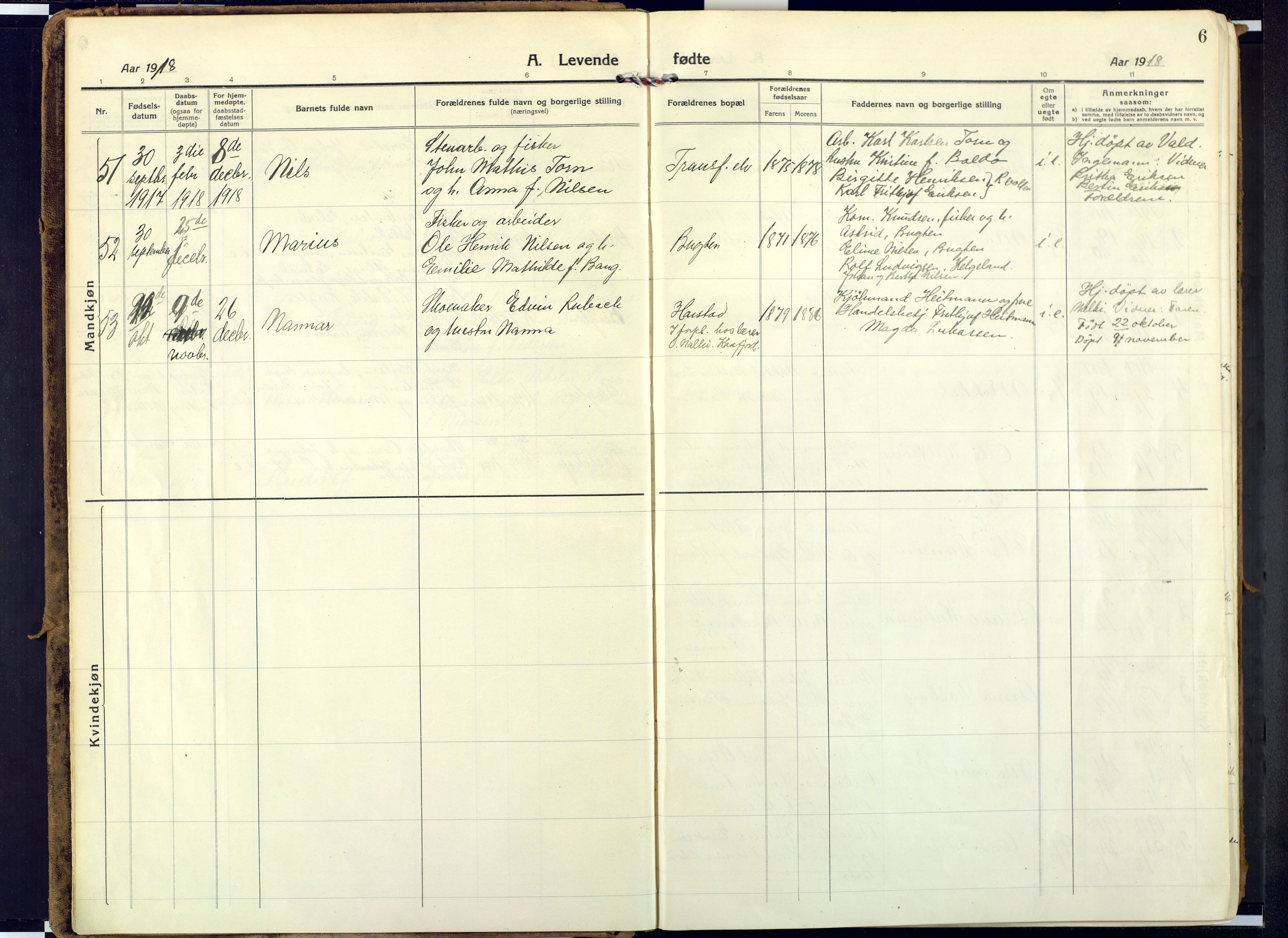 Alta sokneprestkontor, SATØ/S-1338/H/Ha: Parish register (official) no. 6, 1918-1931, p. 6
