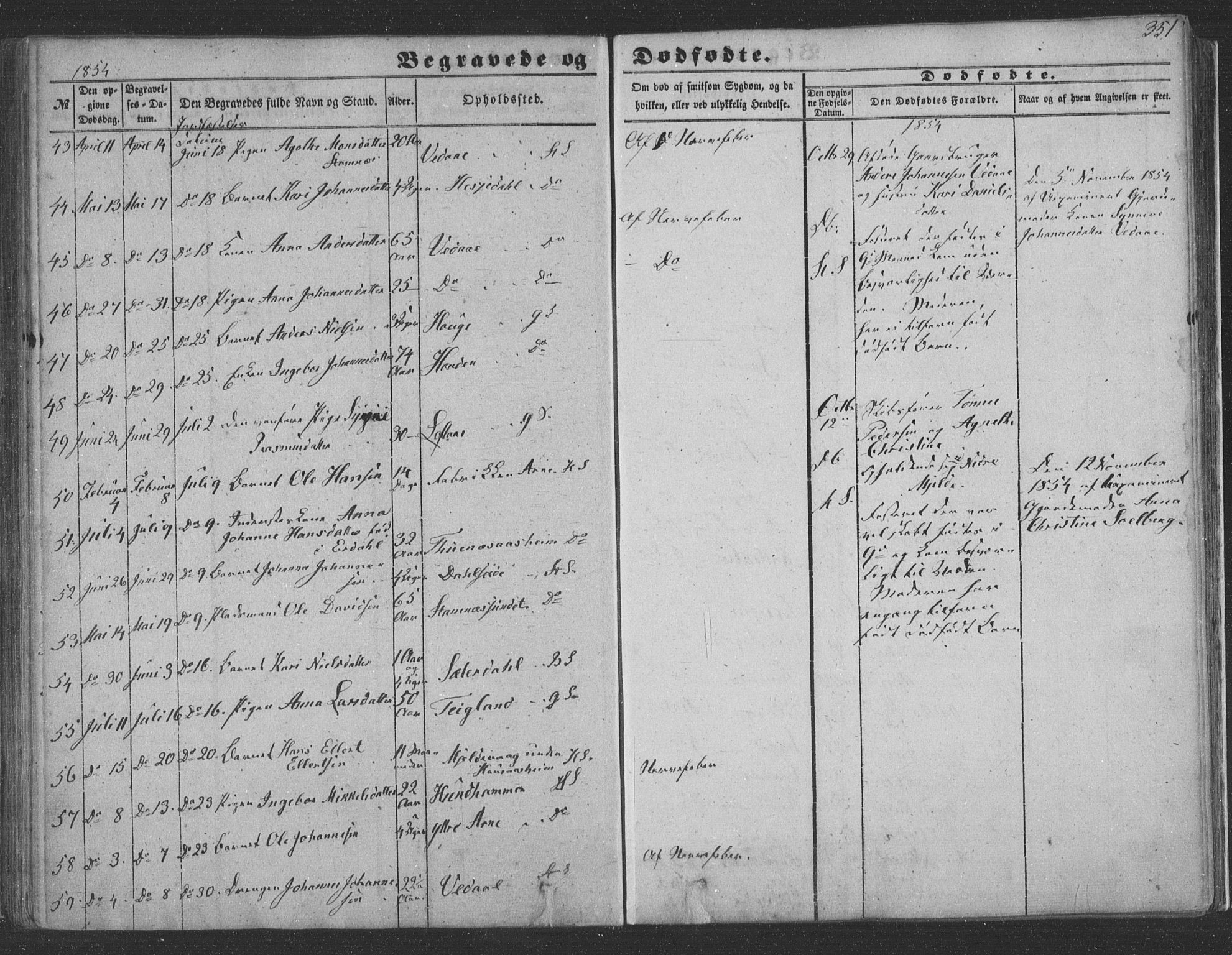 Haus sokneprestembete, AV/SAB-A-75601/H/Haa: Parish register (official) no. A 16 II, 1848-1857, p. 351