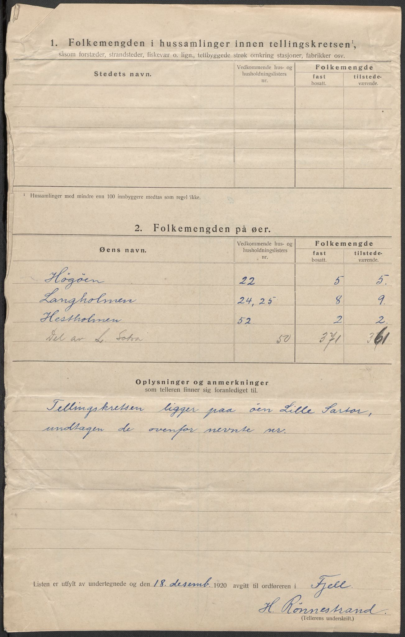 SAB, 1920 census for Fjell, 1920, p. 33