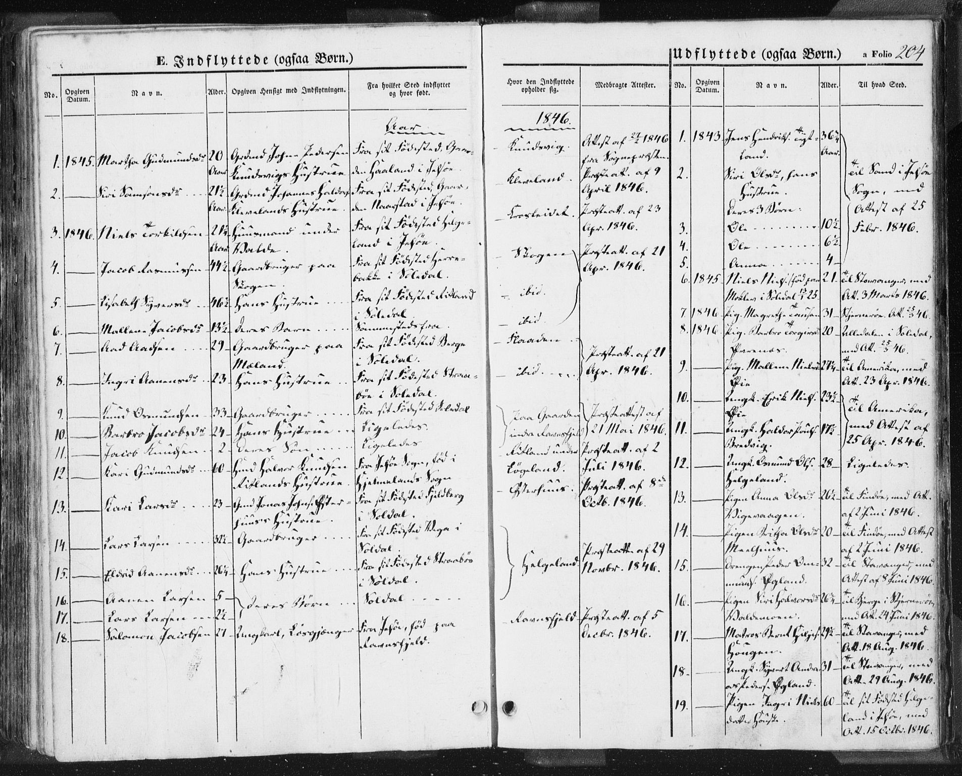 Hjelmeland sokneprestkontor, SAST/A-101843/01/IV/L0009: Parish register (official) no. A 9, 1846-1860, p. 204