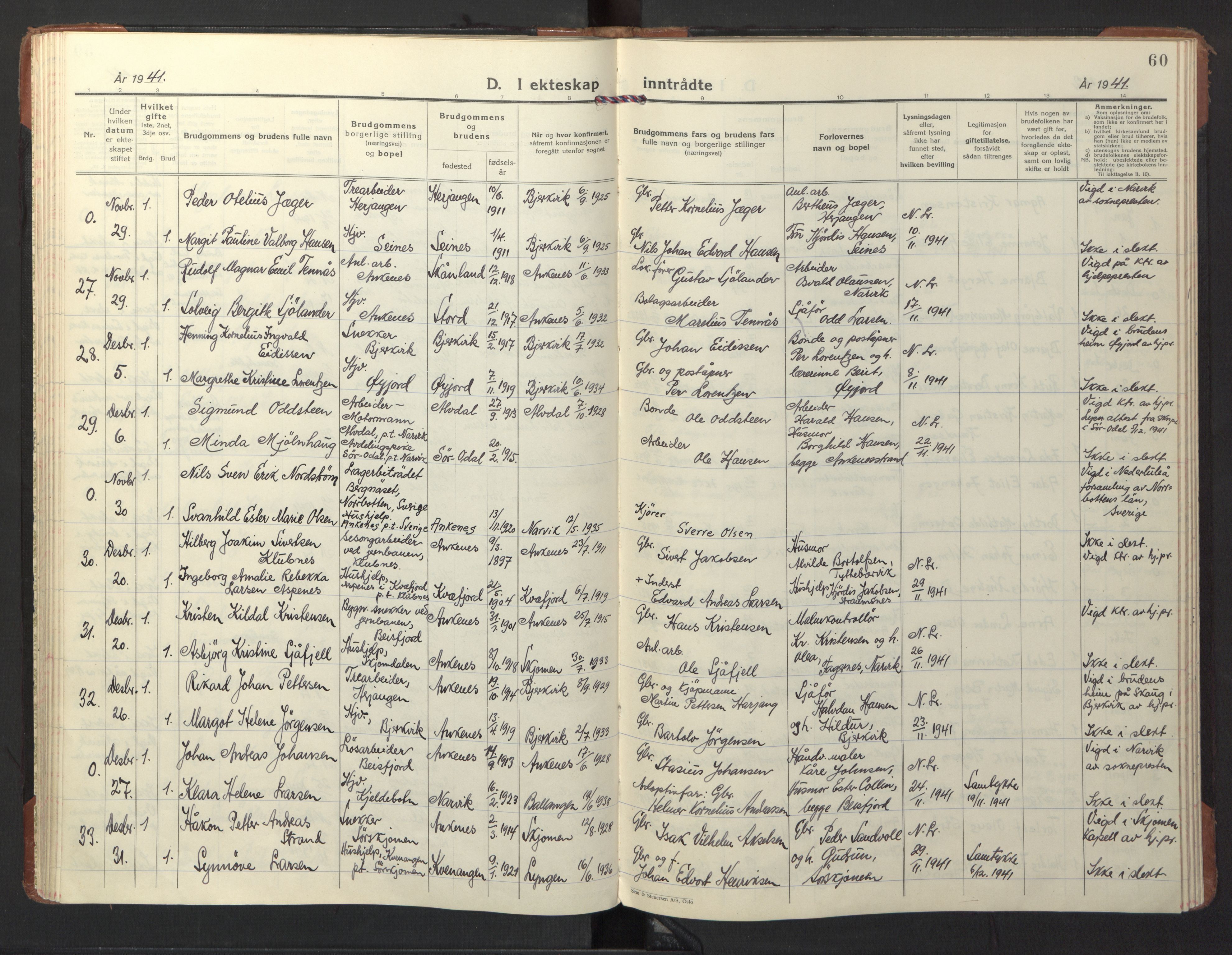 Ministerialprotokoller, klokkerbøker og fødselsregistre - Nordland, SAT/A-1459/866/L0948: Parish register (official) no. 866A11, 1929-1949, p. 60
