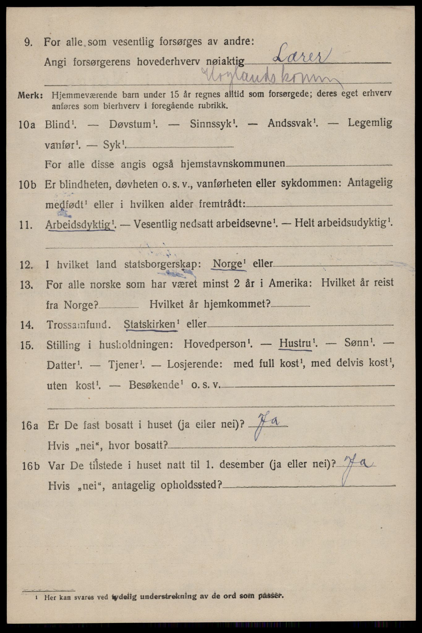 SAST, 1920 census for Høyland, 1920, p. 3263