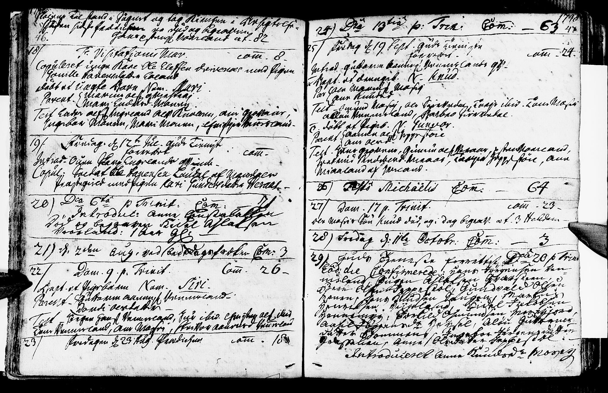 Vennesla sokneprestkontor, SAK/1111-0045/Fa/Fab/L0001: Parish register (official) no. A 1, 1741-1794, p. 46-47