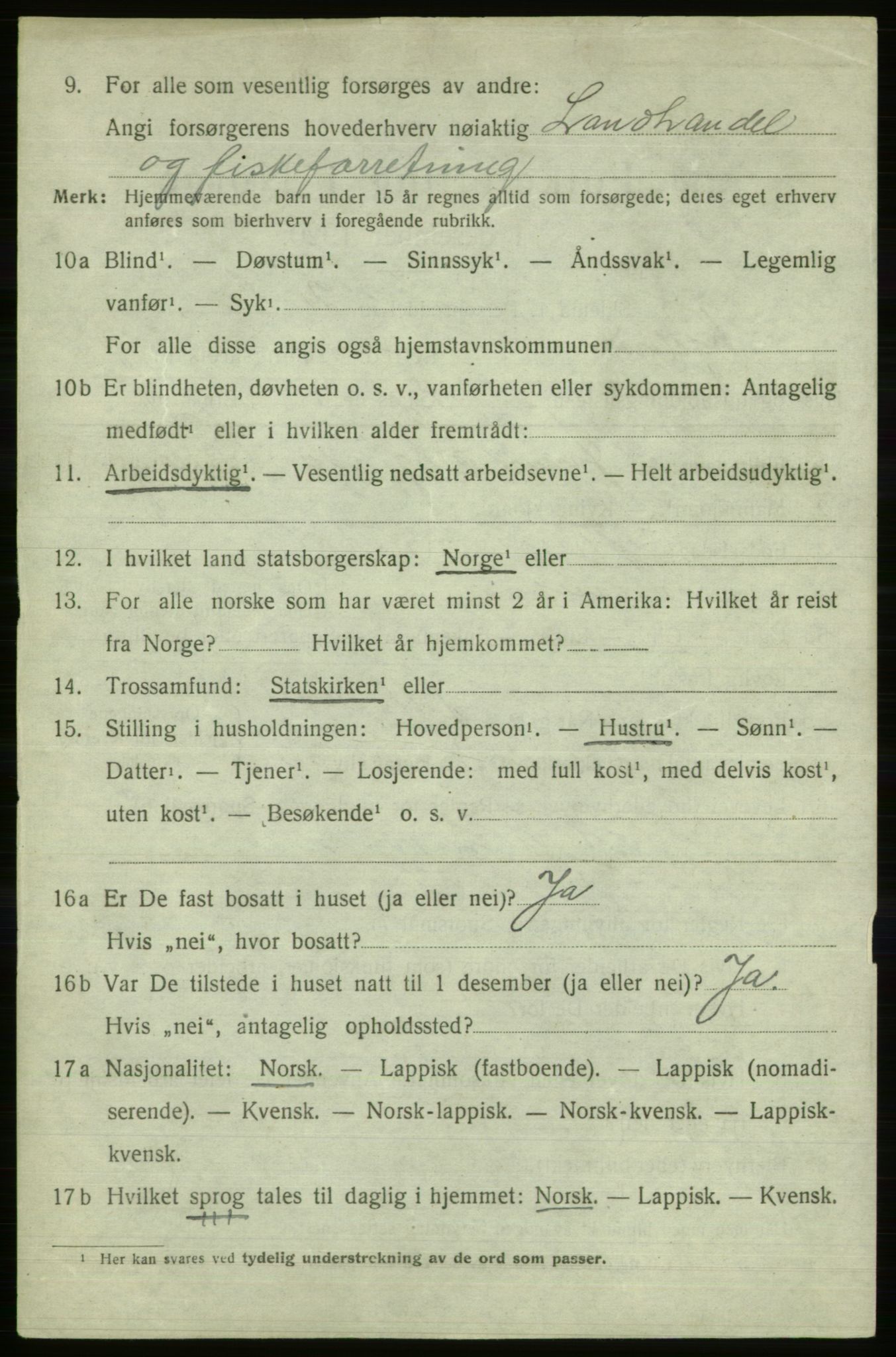 SATØ, 1920 census for Kjelvik, 1920, p. 5418