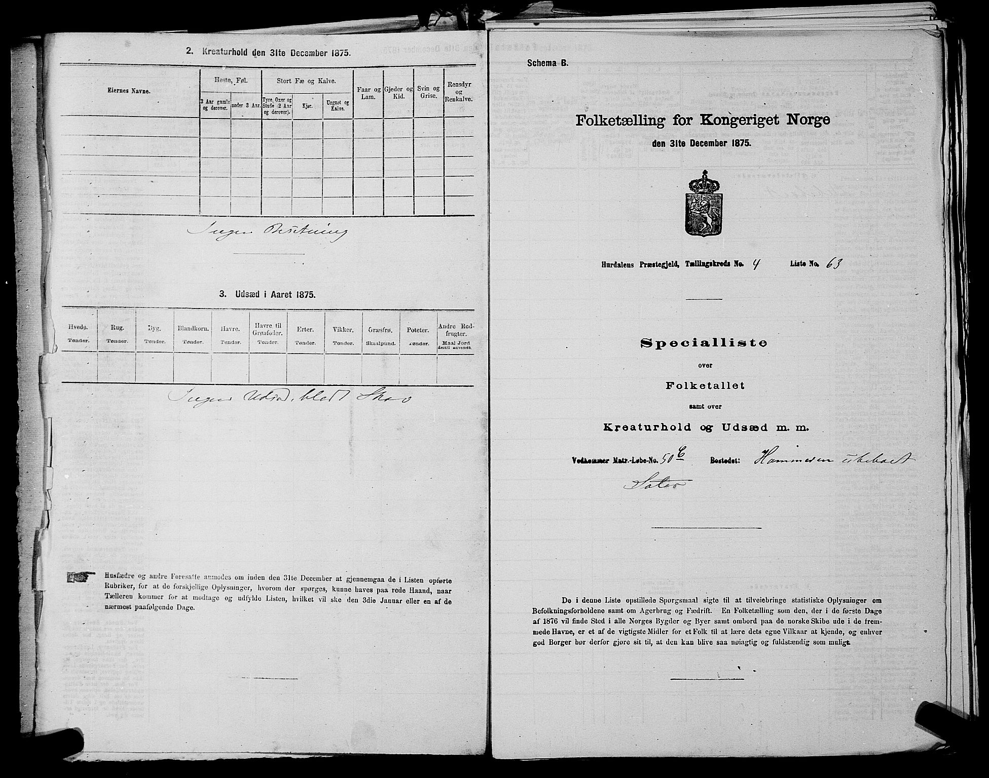 RA, 1875 census for 0239P Hurdal, 1875, p. 590