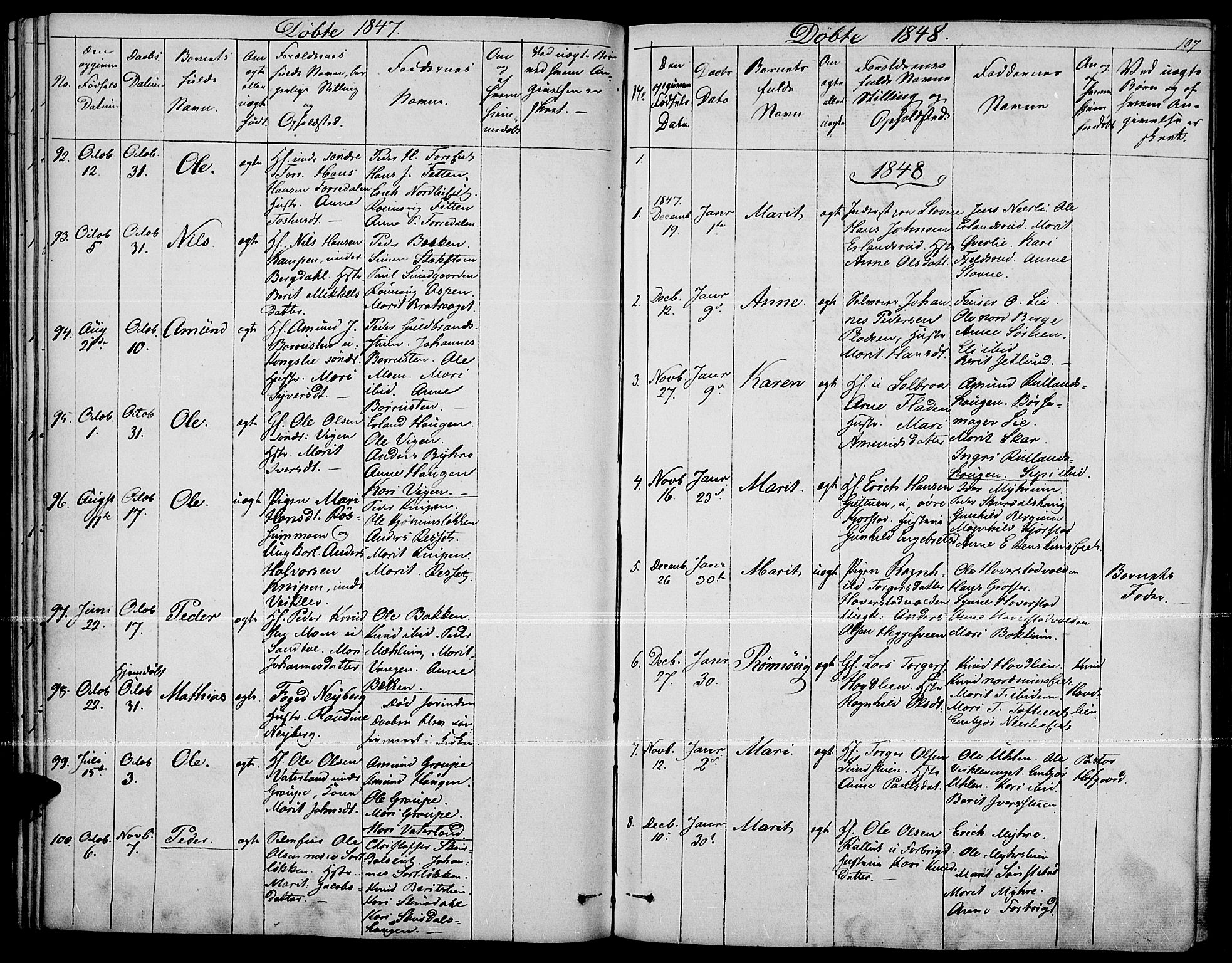 Fron prestekontor, SAH/PREST-078/H/Ha/Haa/L0004: Parish register (official) no. 4, 1839-1848, p. 107