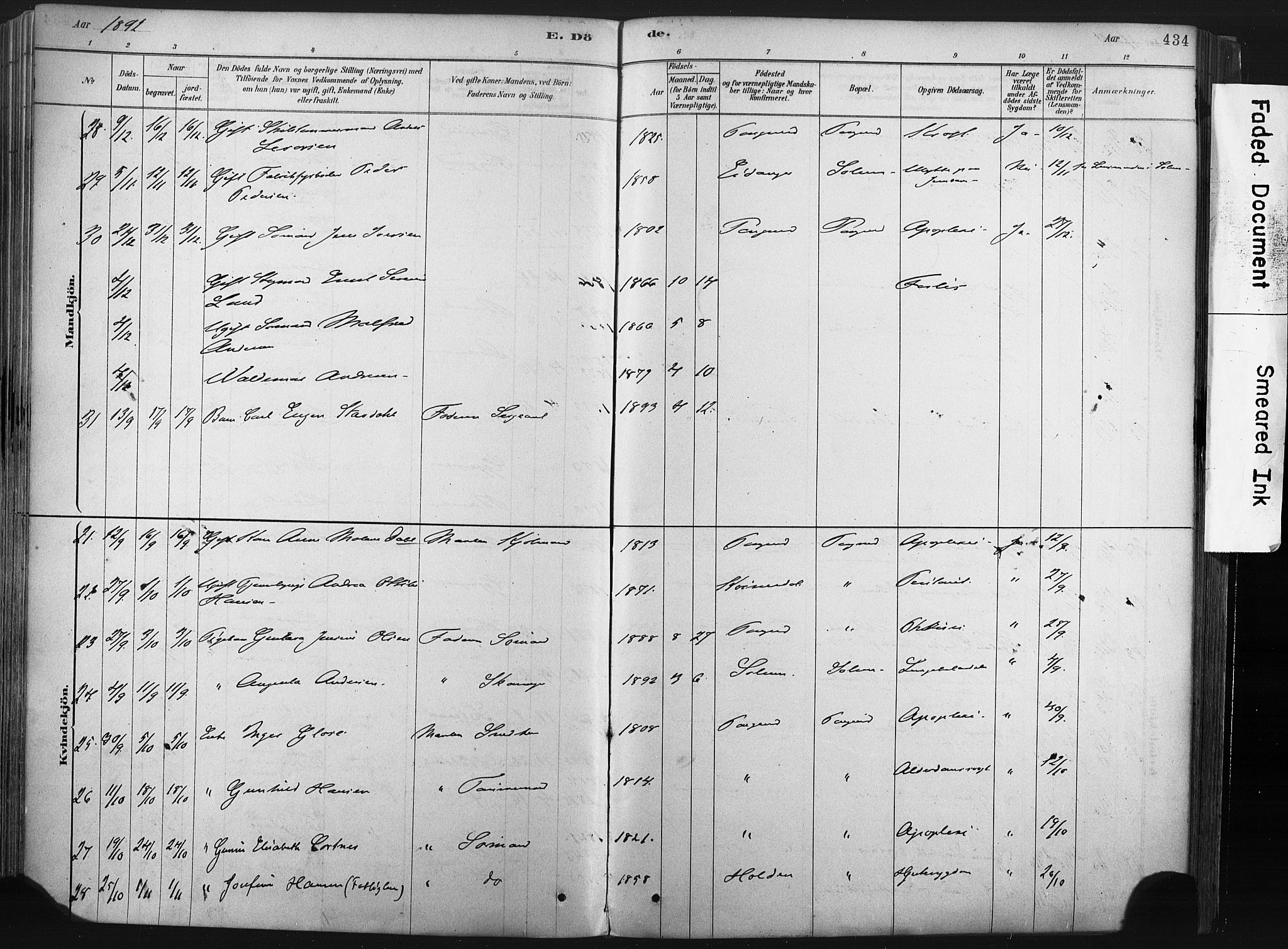 Porsgrunn kirkebøker , AV/SAKO-A-104/F/Fa/L0008: Parish register (official) no. 8, 1878-1895, p. 434