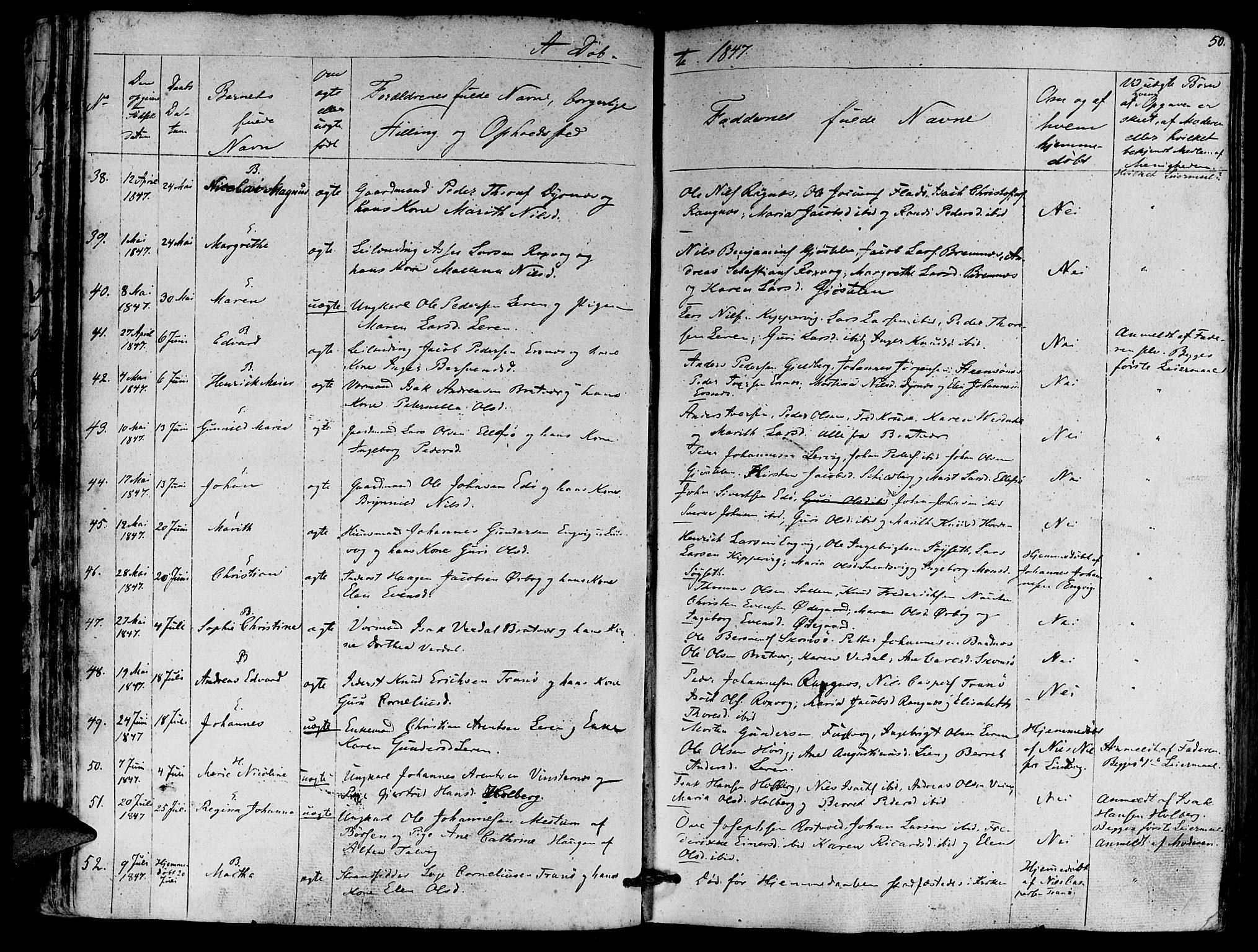 Ministerialprotokoller, klokkerbøker og fødselsregistre - Møre og Romsdal, AV/SAT-A-1454/581/L0936: Parish register (official) no. 581A04, 1836-1852, p. 50