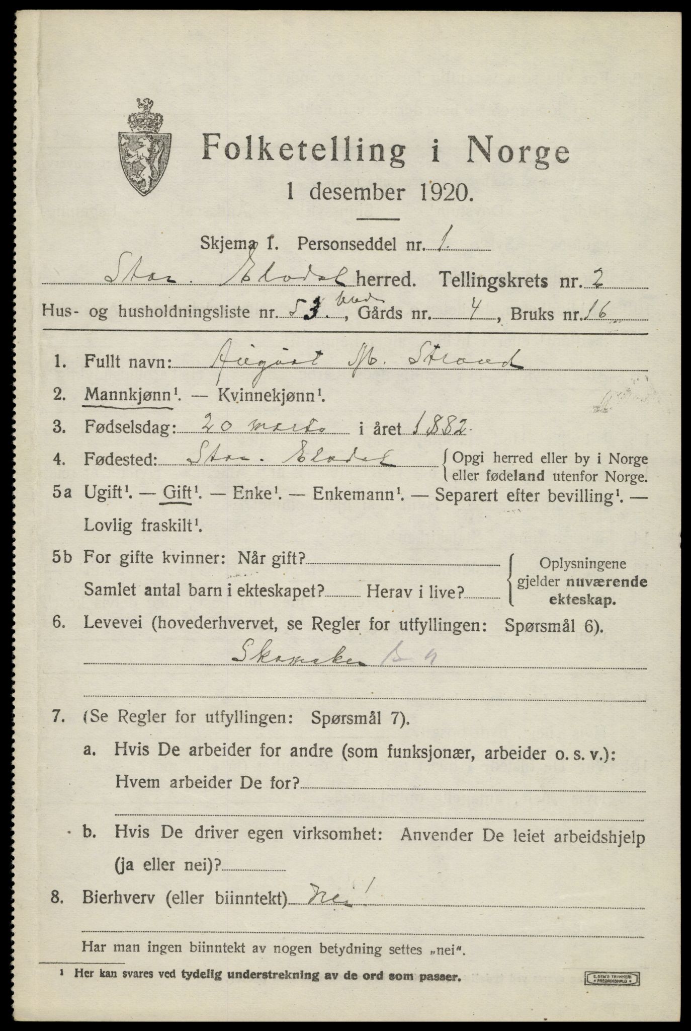 SAH, 1920 census for Stor-Elvdal, 1920, p. 2686